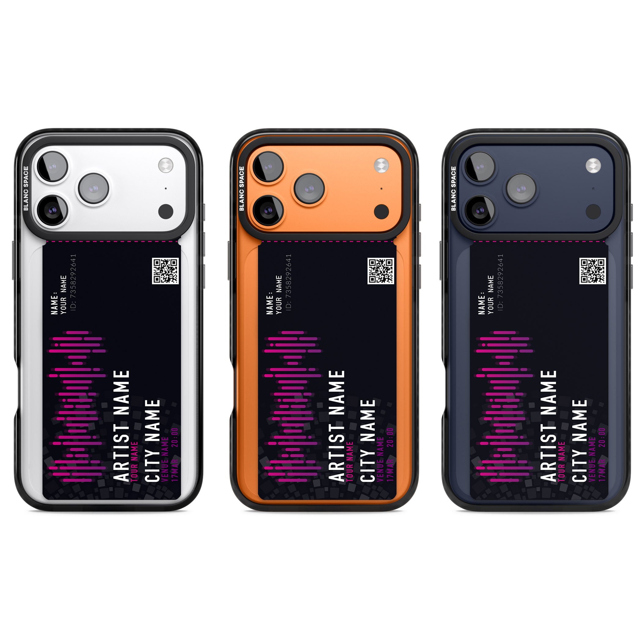 Personalised Concert Ticket iPhone 17 Pro Impact Pro Black Phone Case APT Impact Protection