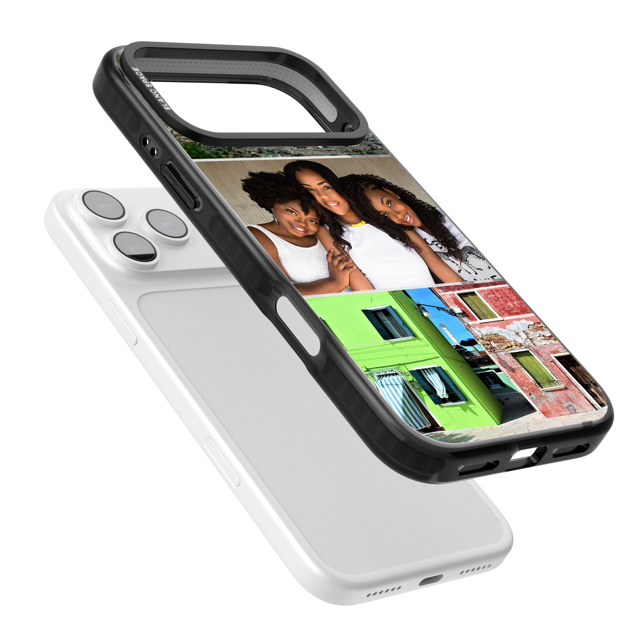 Personalised 3 Photo Grid iPhone 17 Pro Max Impact Pro Black Phone Case Colours