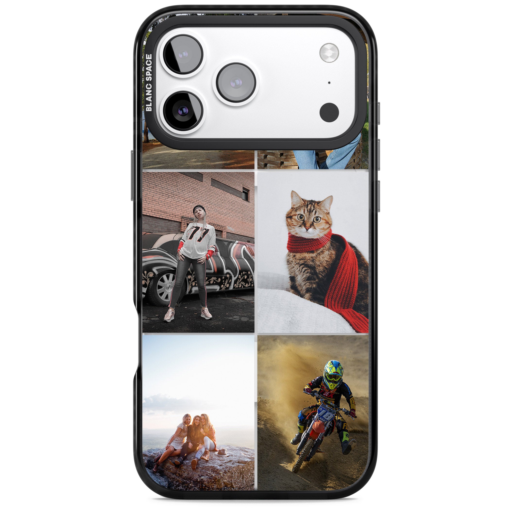 Personalised 6 Photo Grid iPhone 17 Pro Max Impact Pro Black Phone Case
