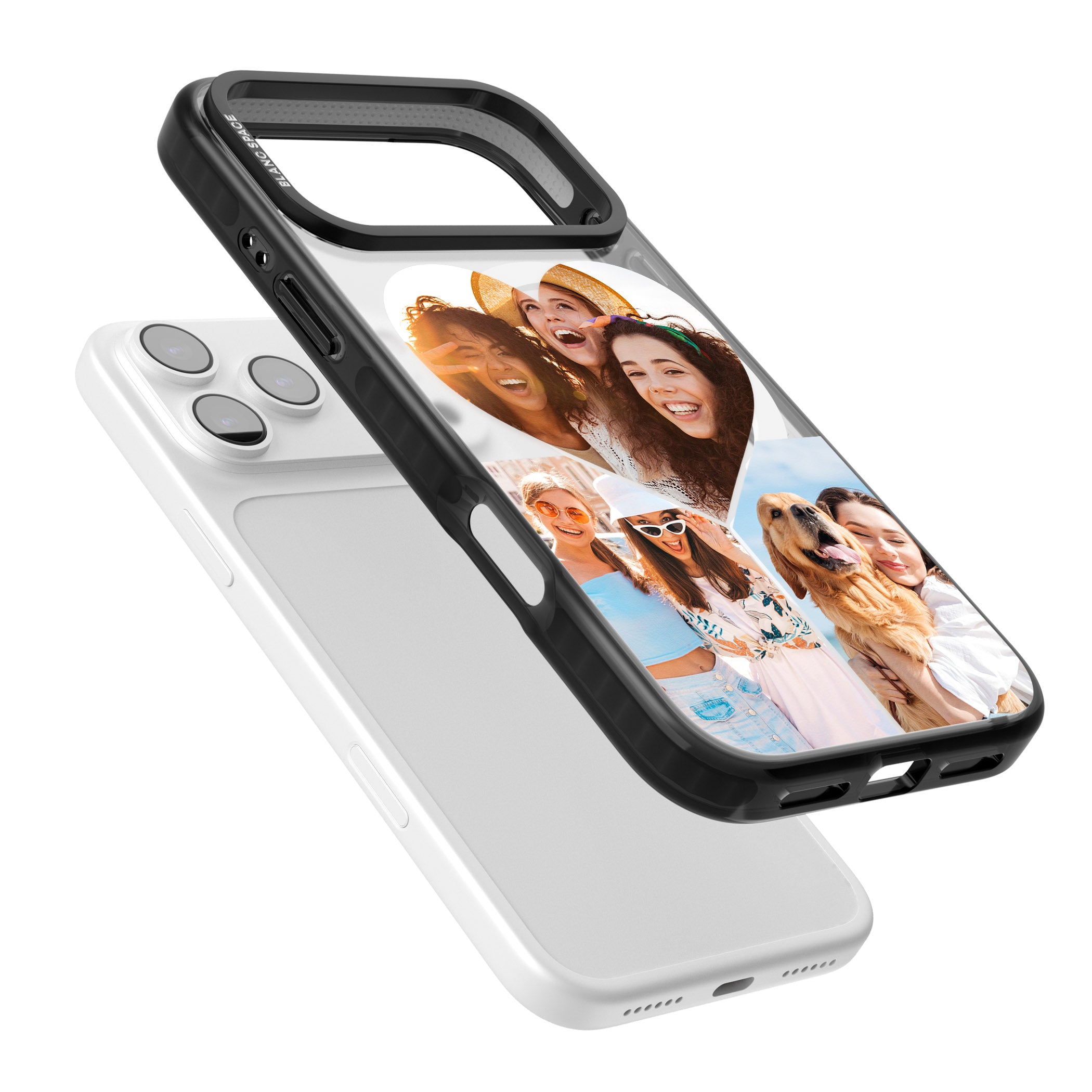 Personalised Heart Photo iPhone 17 Pro Impact Pro Black Phone Case Colours