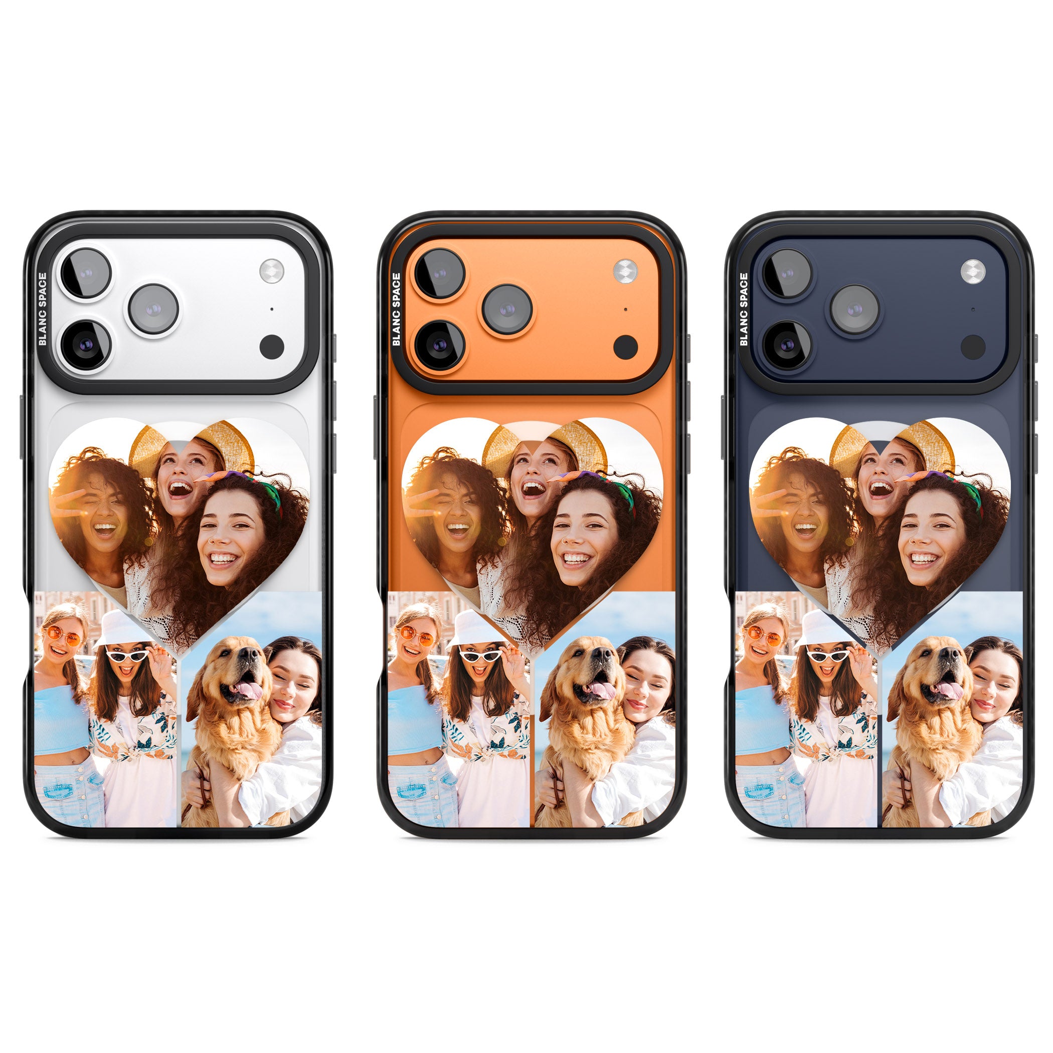 Personalised Heart Photo iPhone 17 Pro Impact Pro Black Phone Case APT Impact Protection