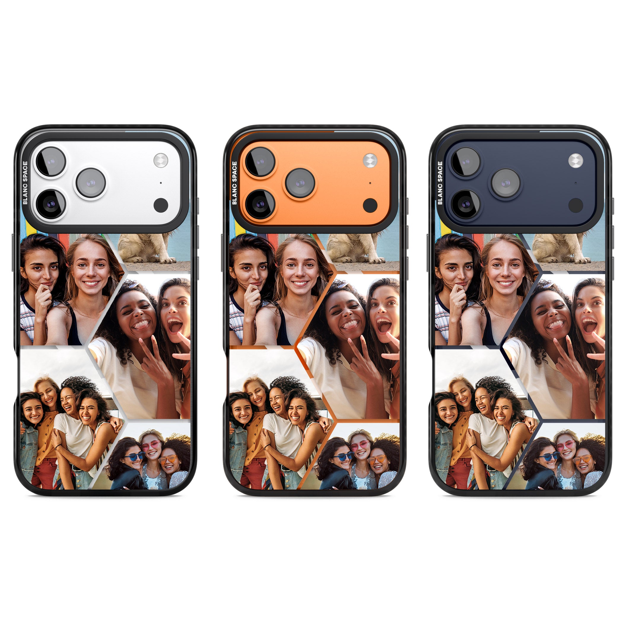 Personalised Beehive Photo Grid iPhone 17 Pro Impact Pro Black Phone Case APT Impact Protection