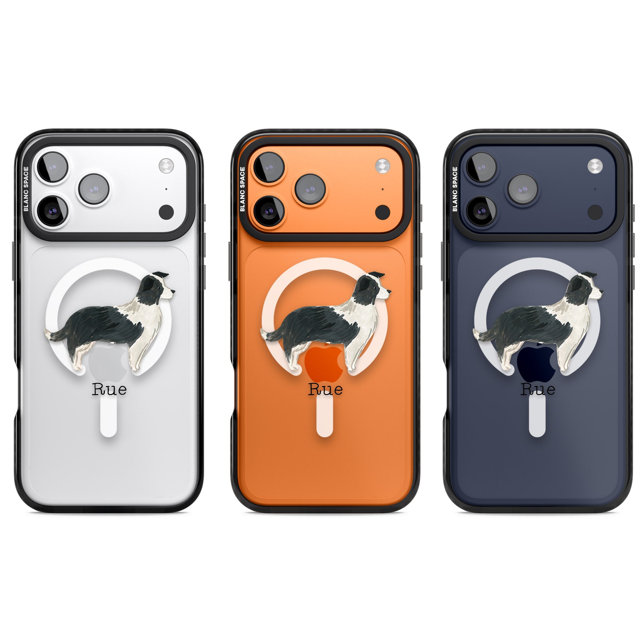 Personalised Border Collie iPhone 17 Pro Impact Pro Black Phone Case APT Impact Protection