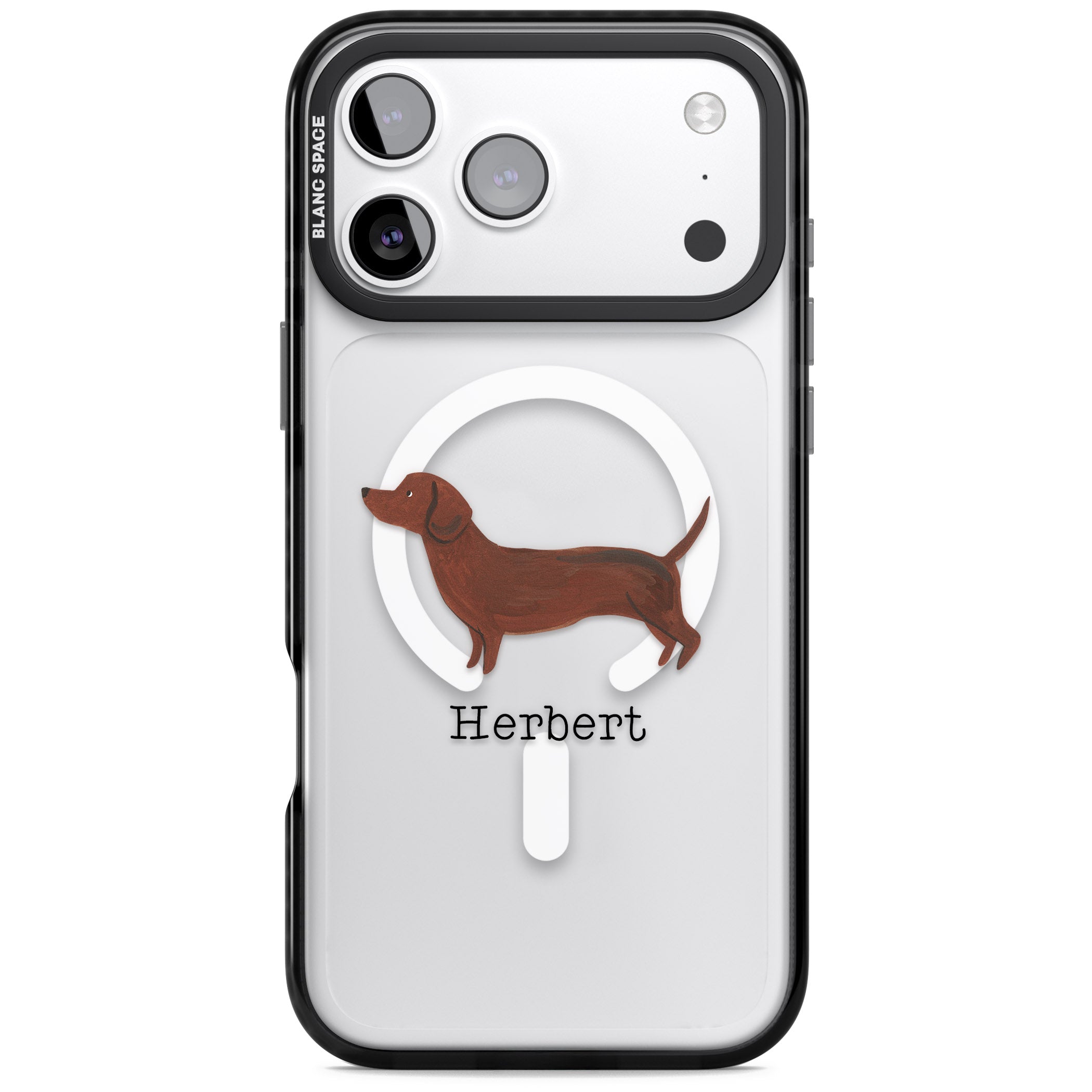 Personalised Sausage Dog iPhone 17 Pro Max Impact Pro Black Phone Case