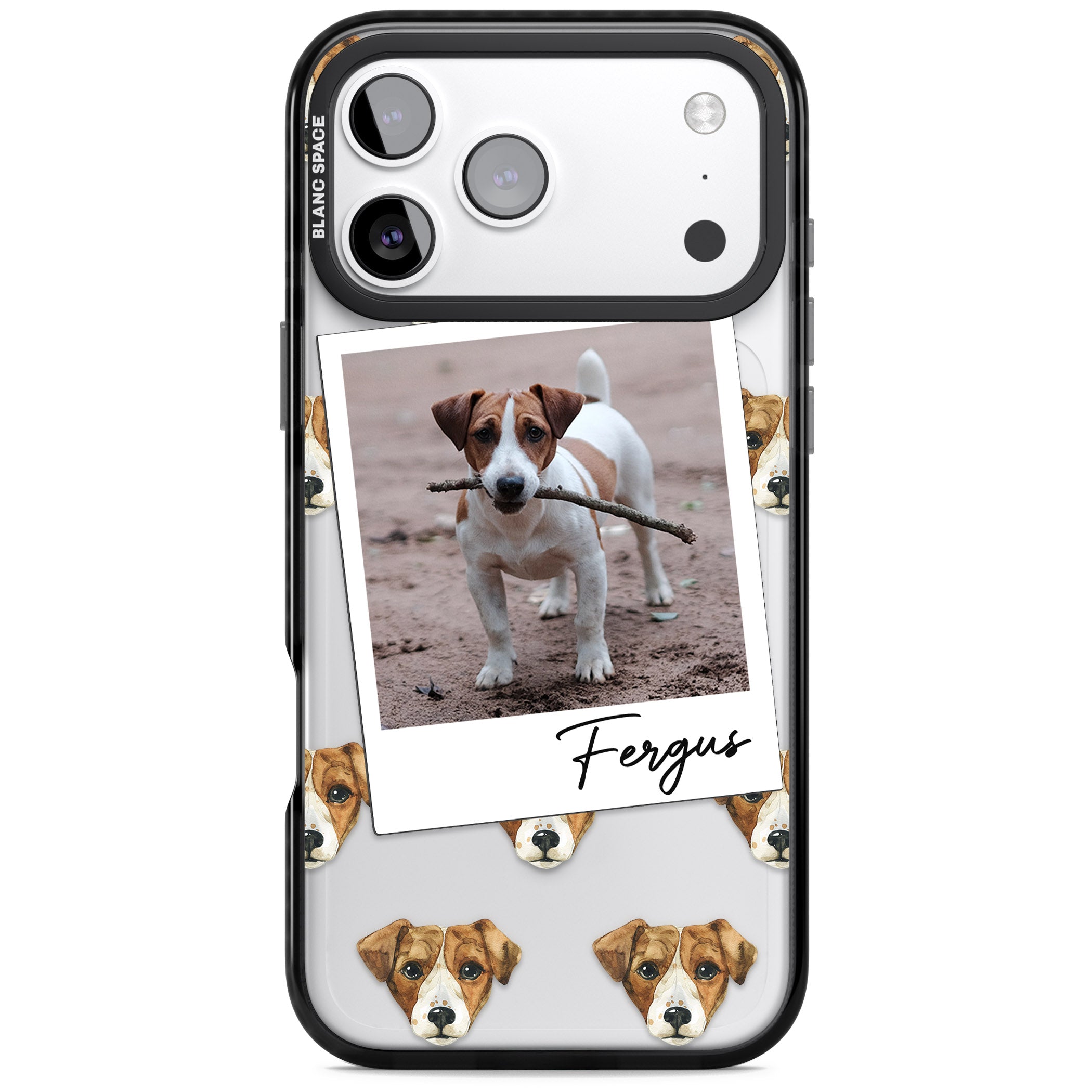 Personalised Jack Russell Instant Camera Photo iPhone 17 Pro Impact Pro Black Phone Case