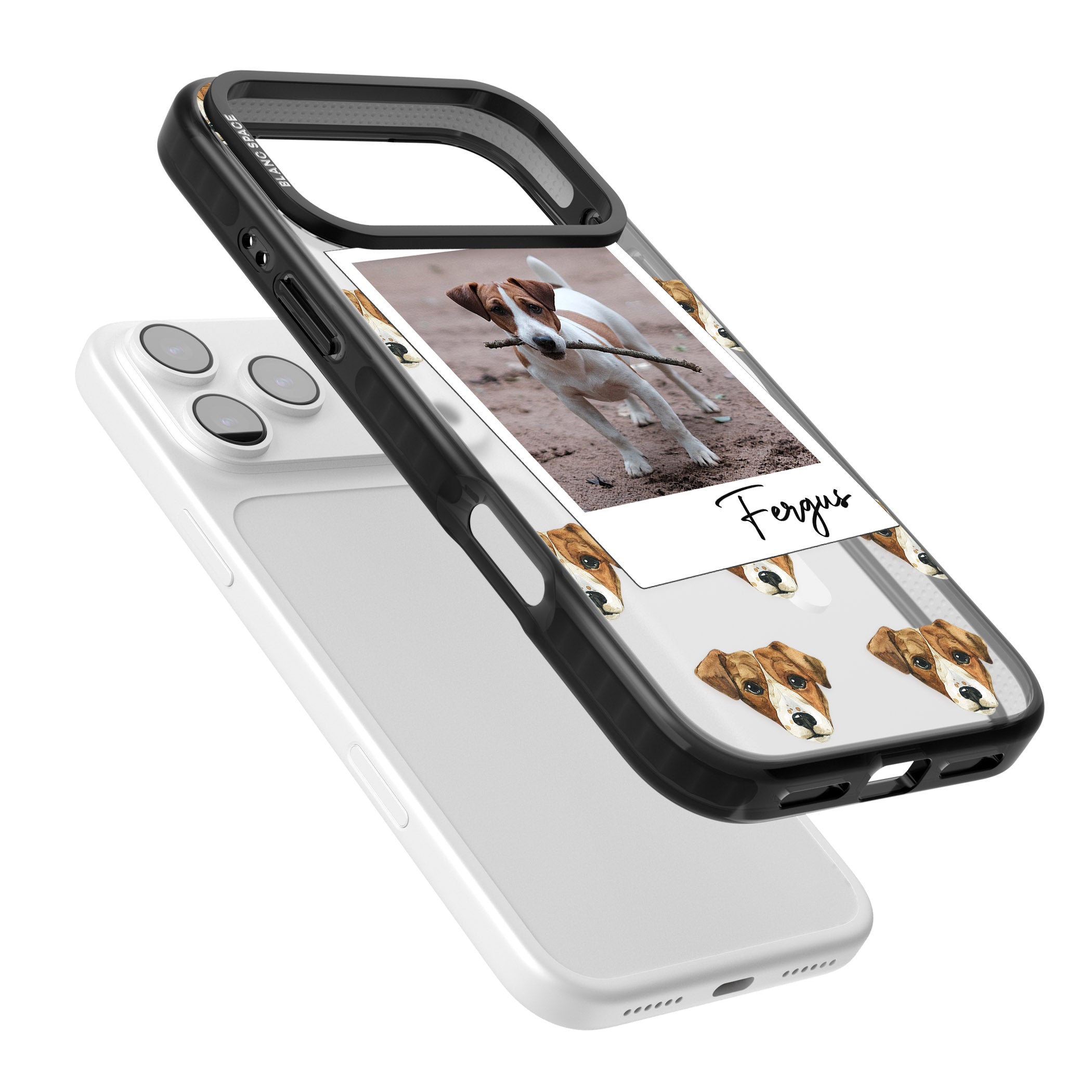 Personalised Jack Russell Instant Camera Photo iPhone 17 Pro Impact Pro Black Phone Case Colours