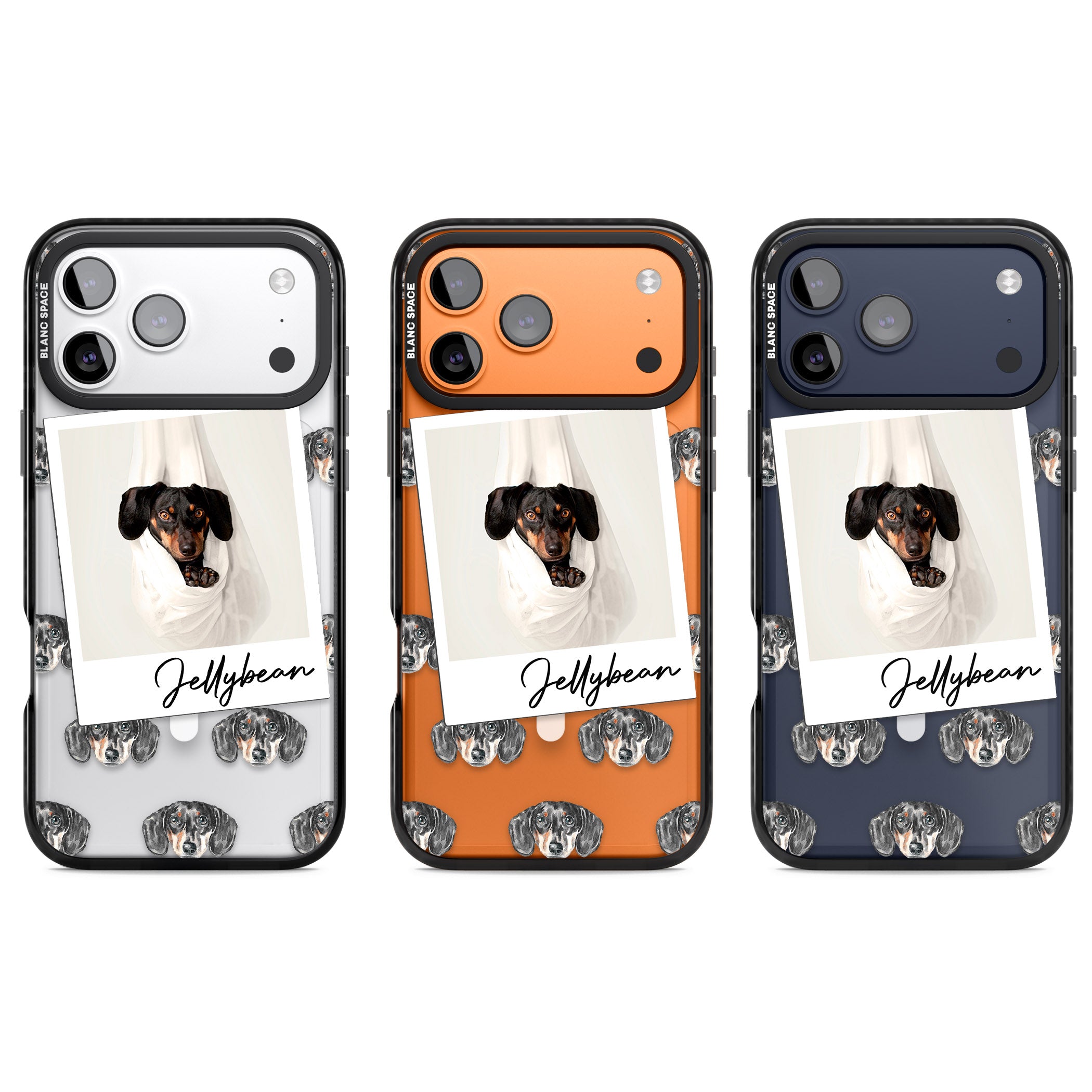 Personalised Black Dachshund Instant Camera Photo iPhone 17 Pro Impact Pro Black Phone Case APT Impact Protection