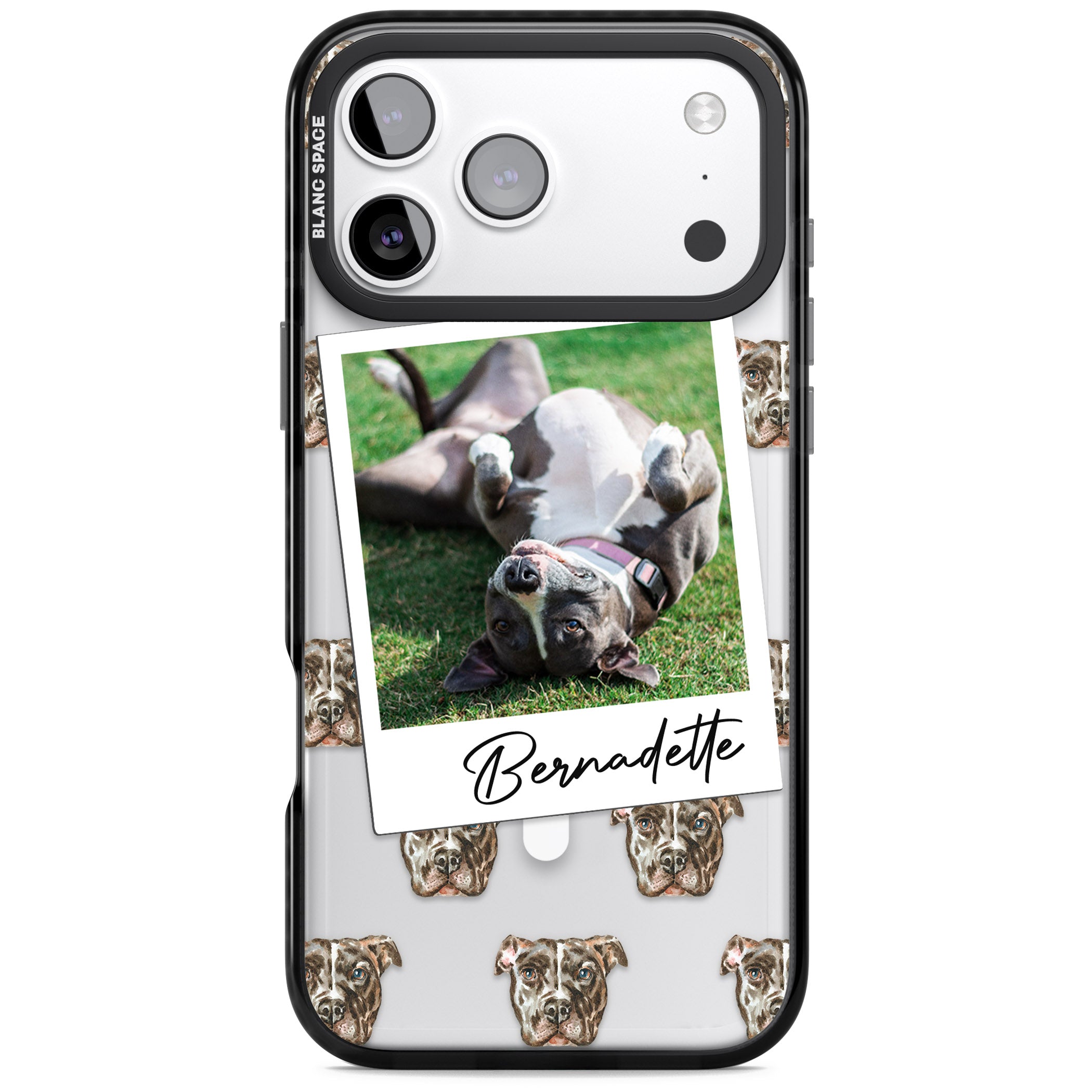 Personalised Staffordshire Bull Terrier Instant Camera Photo iPhone 17 Pro Max Impact Pro Black Phone Case