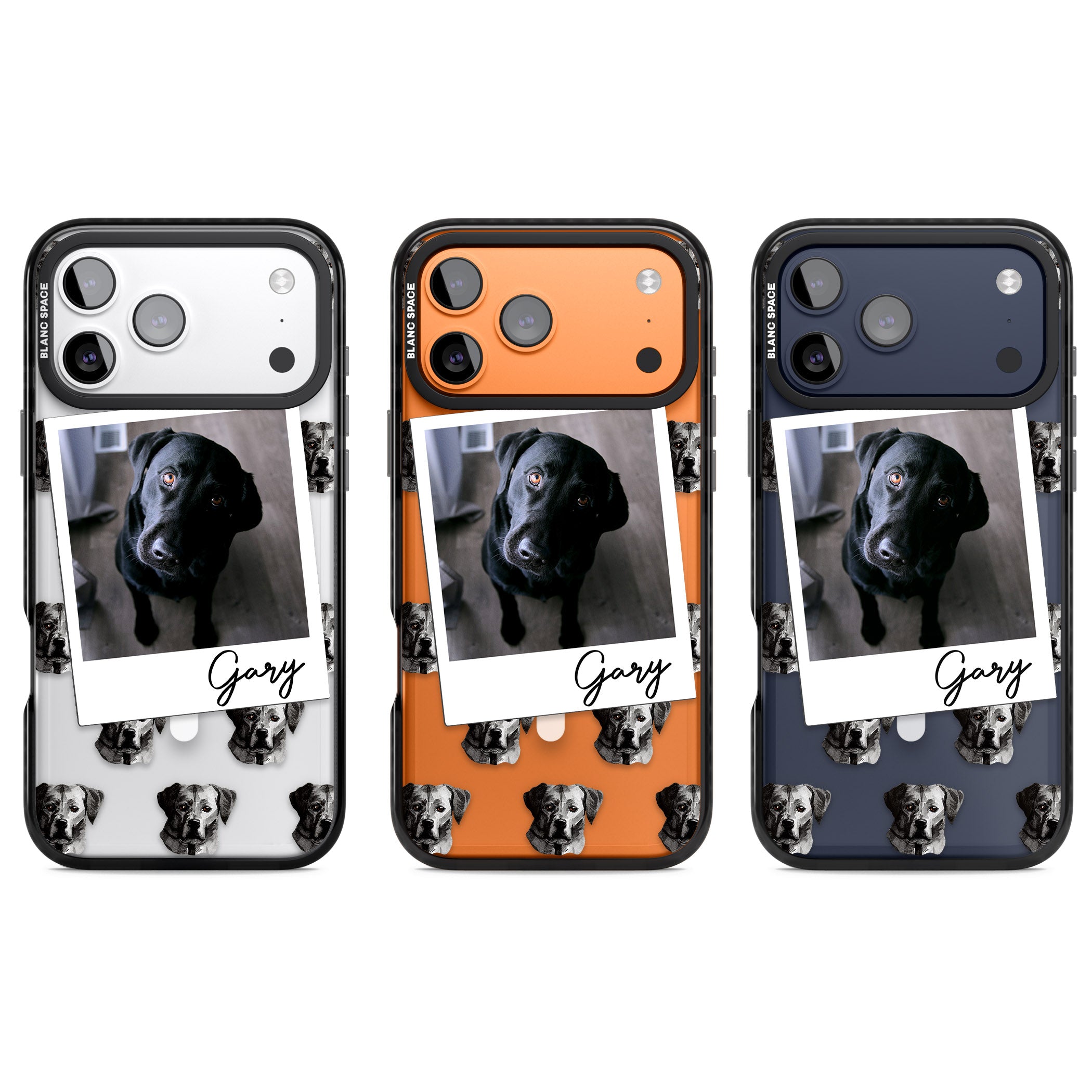 Personalised Black Labrador Instant Camera Photo iPhone 17 Pro Impact Pro Black Phone Case APT Impact Protection