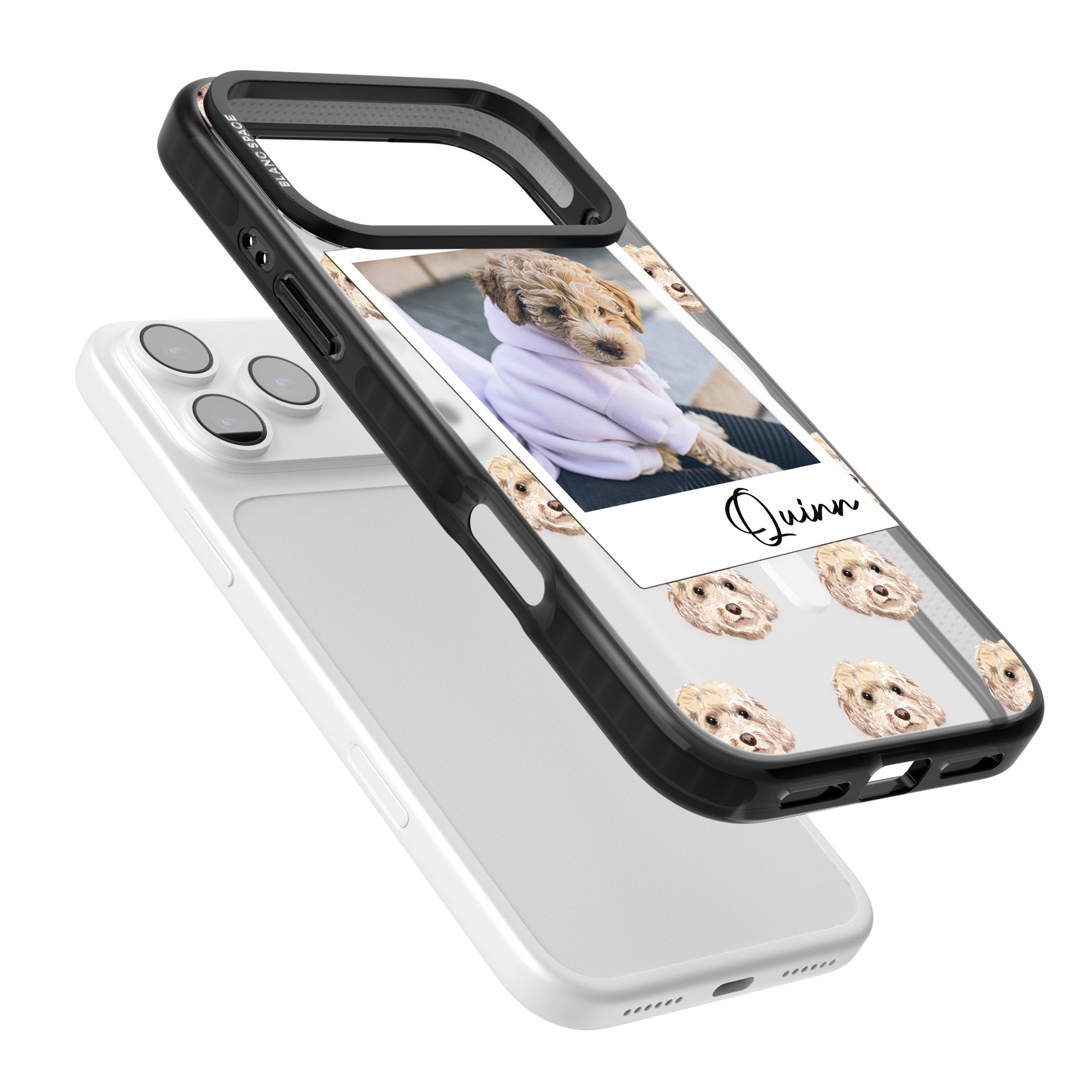 Personalised Cream Cockapoo Instant Camera Photo iPhone 17 Pro Max Impact Pro Black Phone Case Colours
