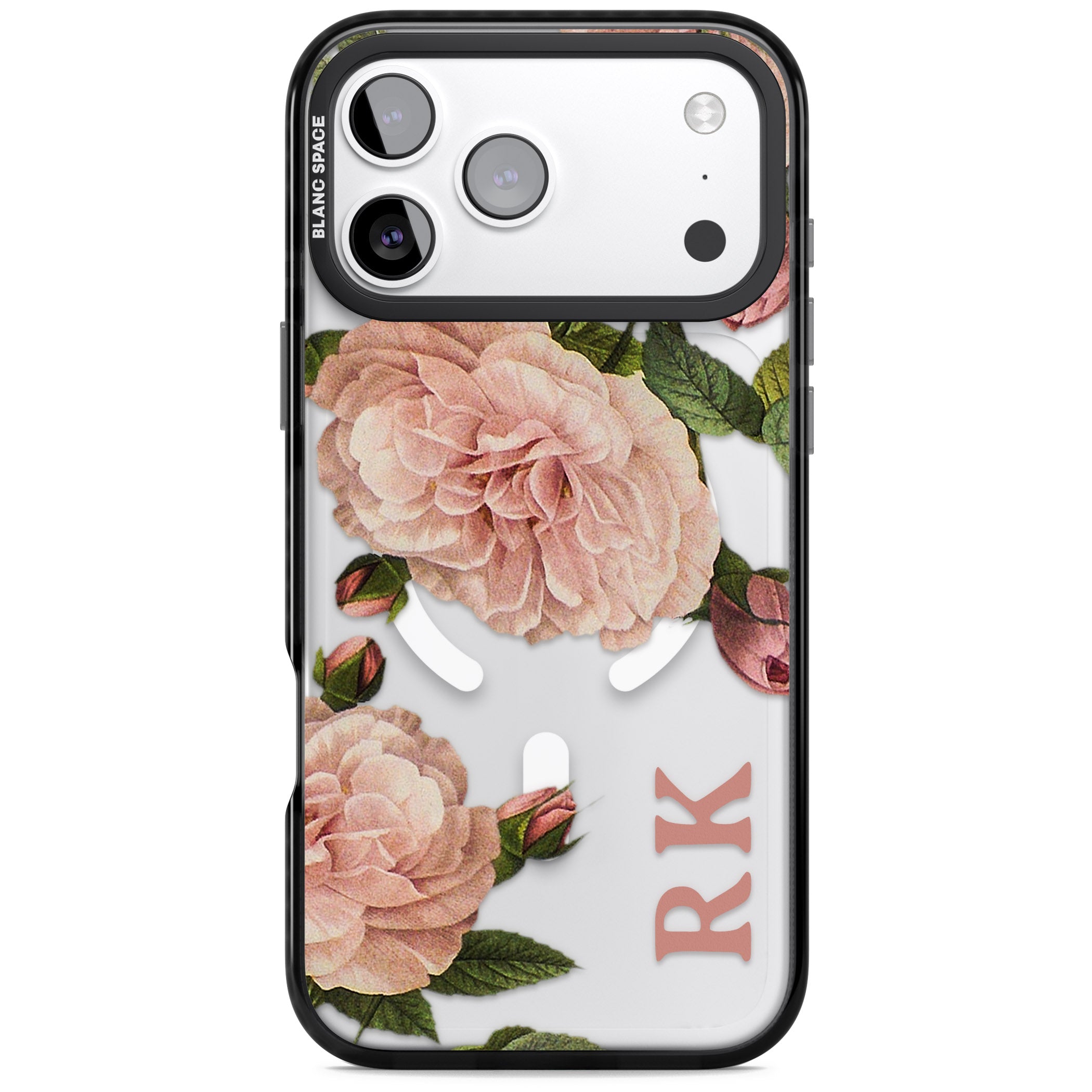 Personalised Vintage Floral iPhone 17 Pro Impact Pro Black Phone Case