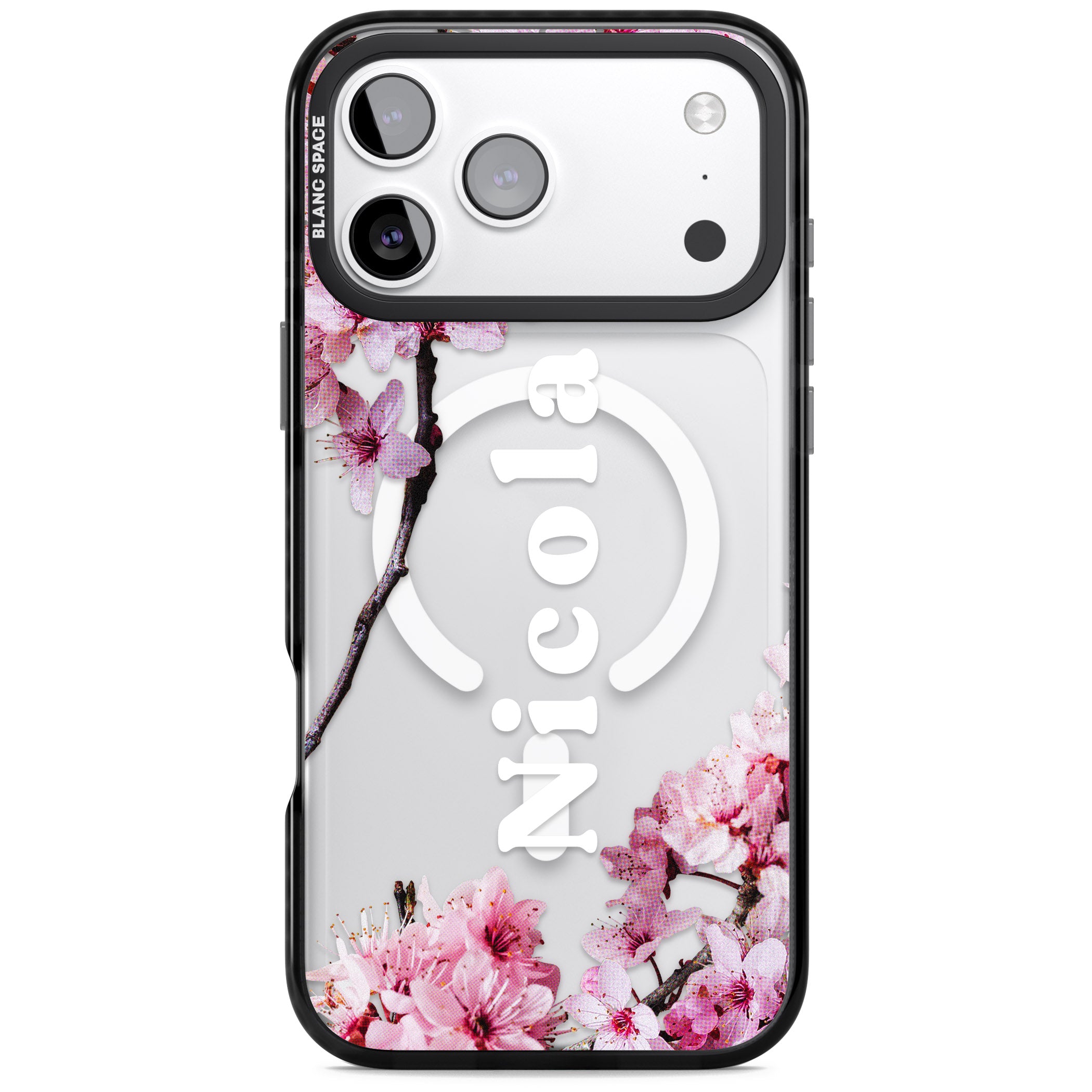 Personalised Cherry Blossom Elegance Classic iPhone 17 Pro Max Impact Pro Black Phone Case