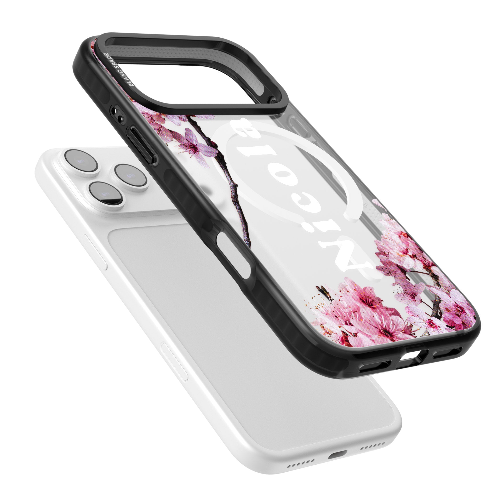Personalised Cherry Blossom Elegance Classic iPhone 17 Pro Impact Pro Black Phone Case Colours