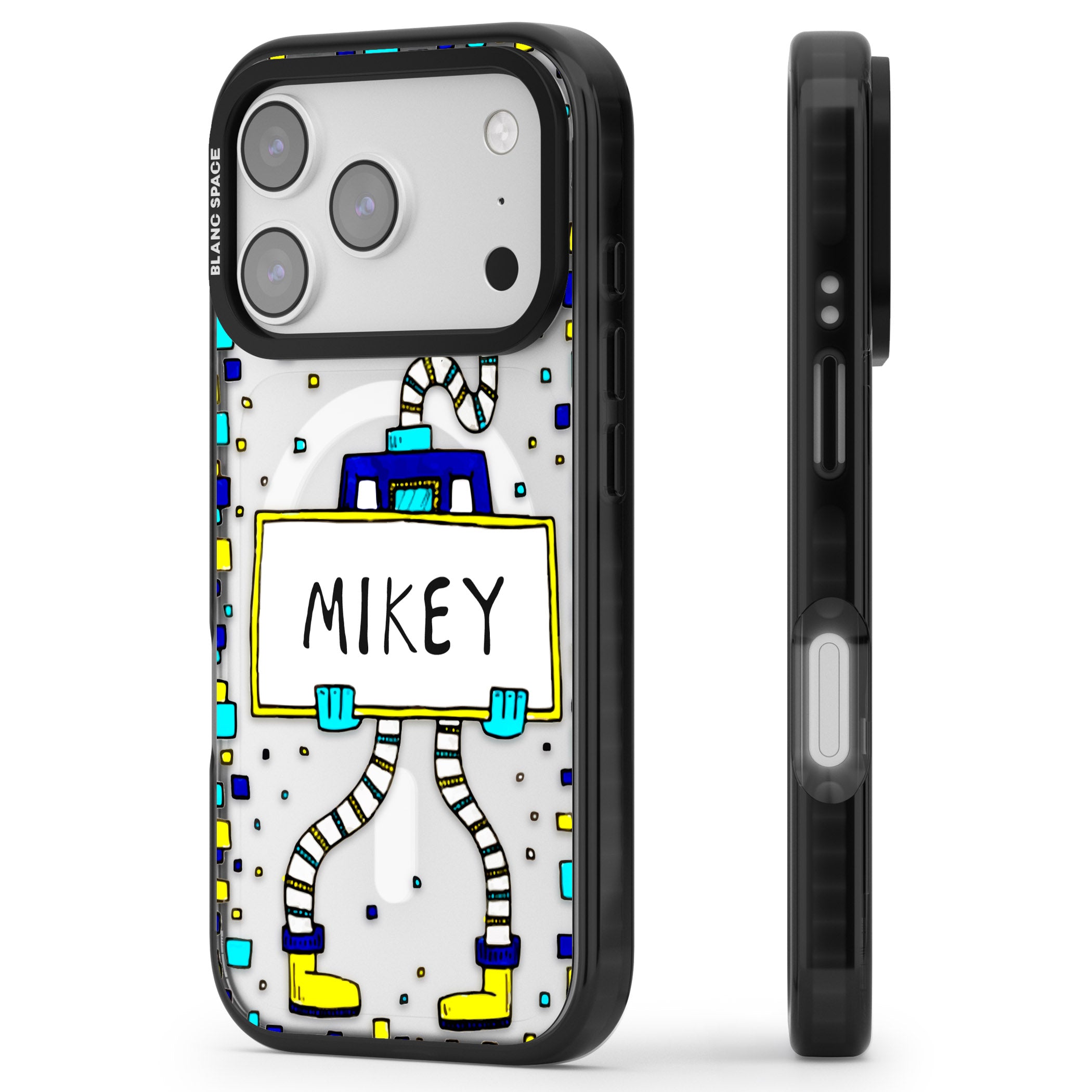 Personalised Tubes Guy iPhone 17 Pro Impact Pro Black Phone Case Side Profile