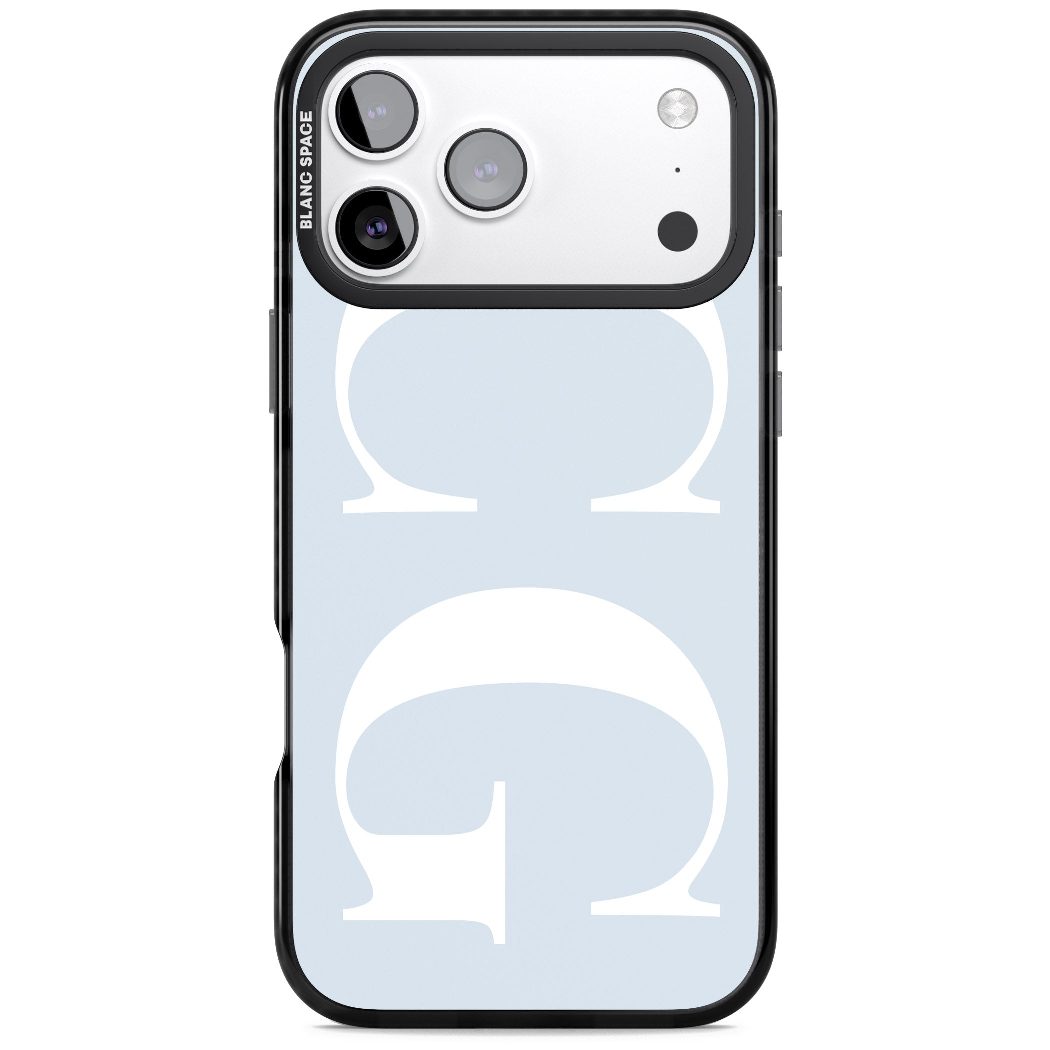 Personalised White & Blue Green Letters iPhone 17 Pro Max Impact Pro Black Phone Case