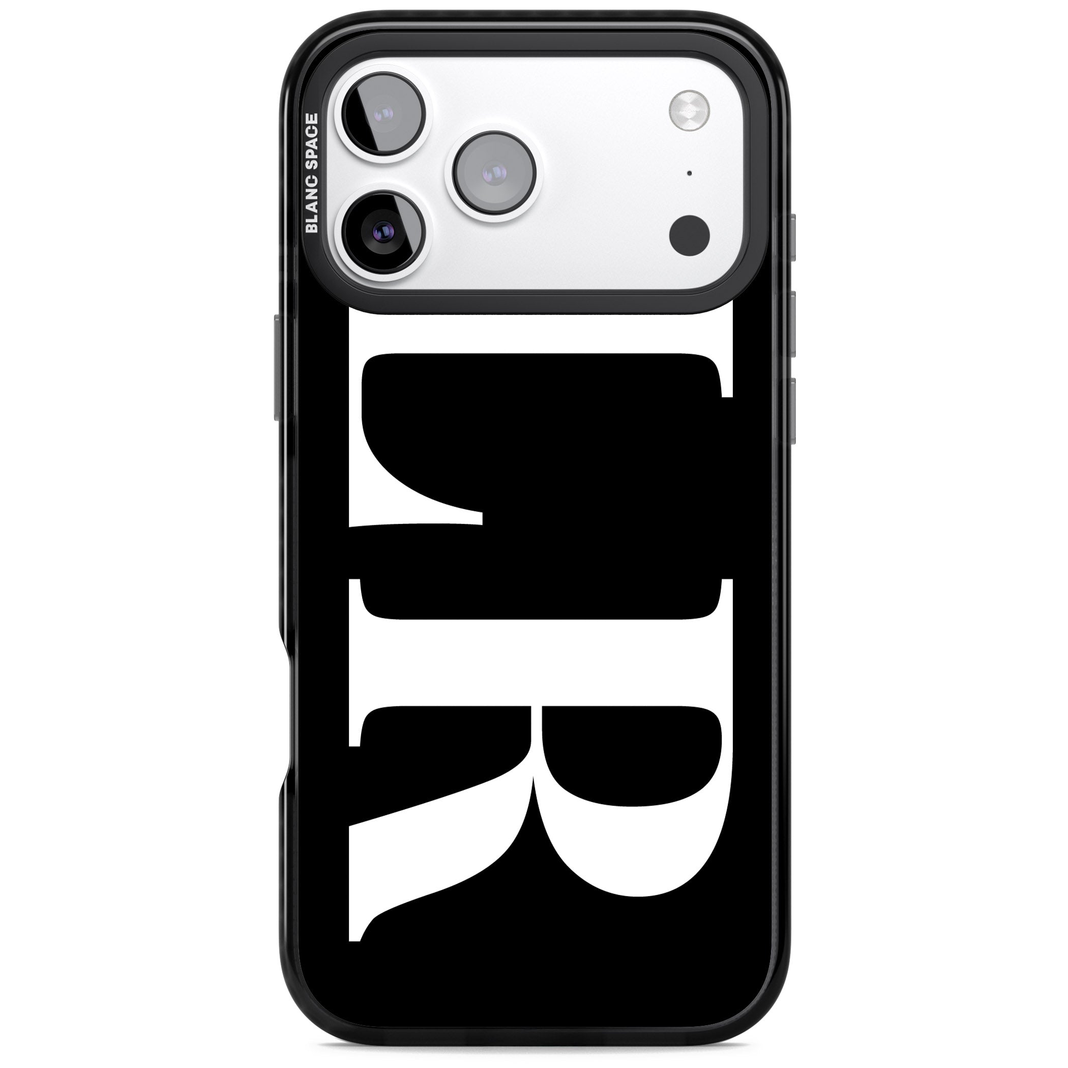 Personalised White & Black Letters iPhone 17 Pro Max Impact Pro Black Phone Case