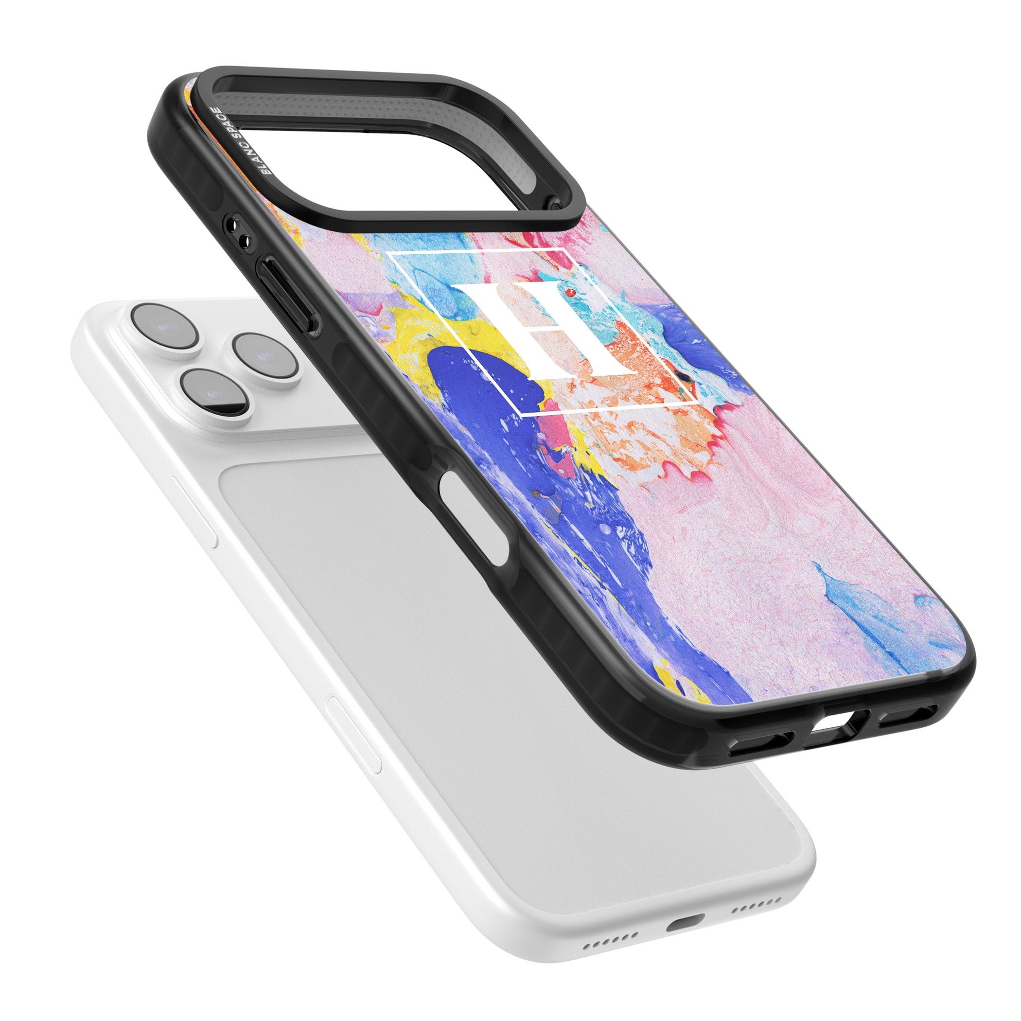 Personalised Pastel Marble Mix iPhone 17 Pro Max Impact Pro Black Phone Case Colours