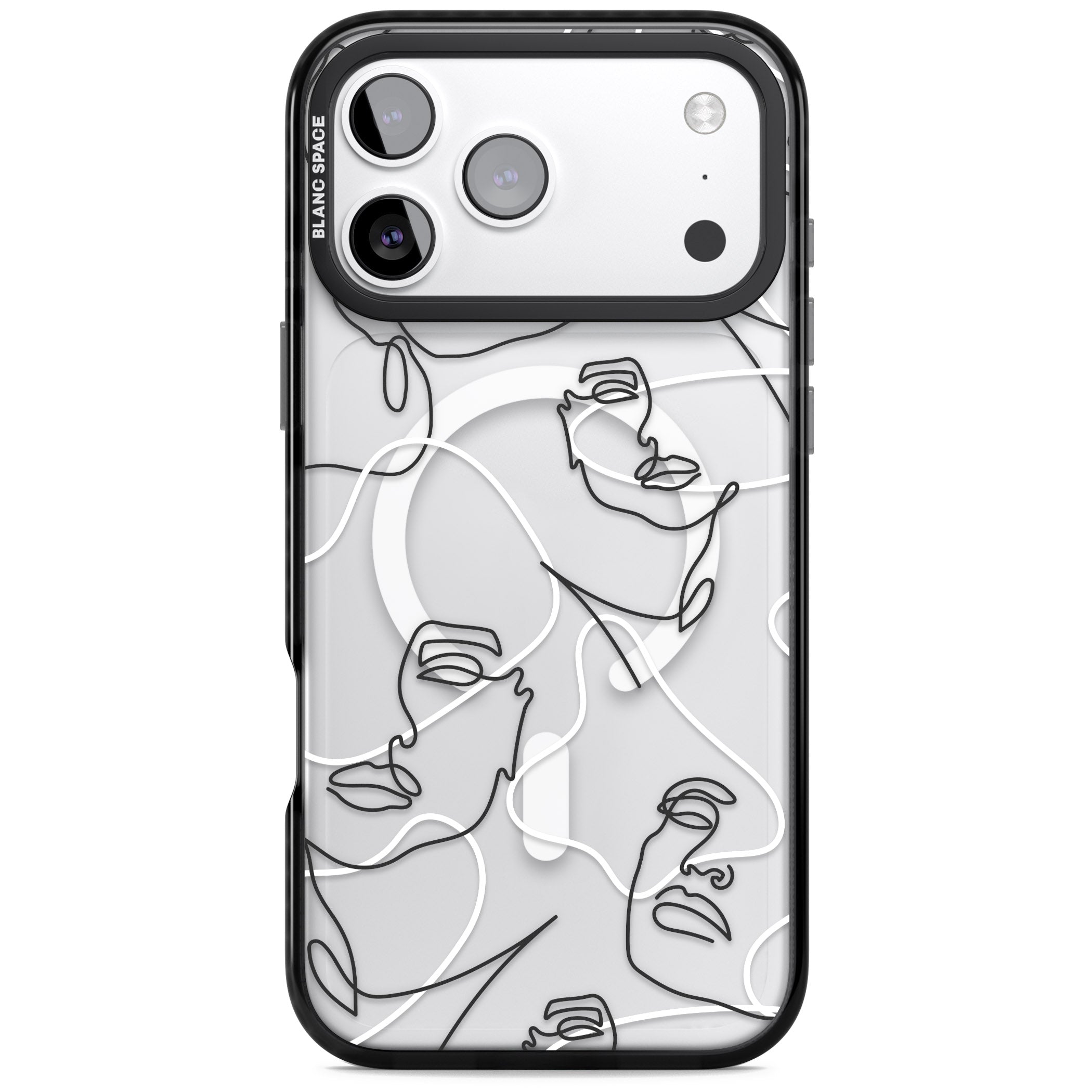 Personalised Abstract Faces iPhone 17 Pro Max Impact Pro Black Phone Case