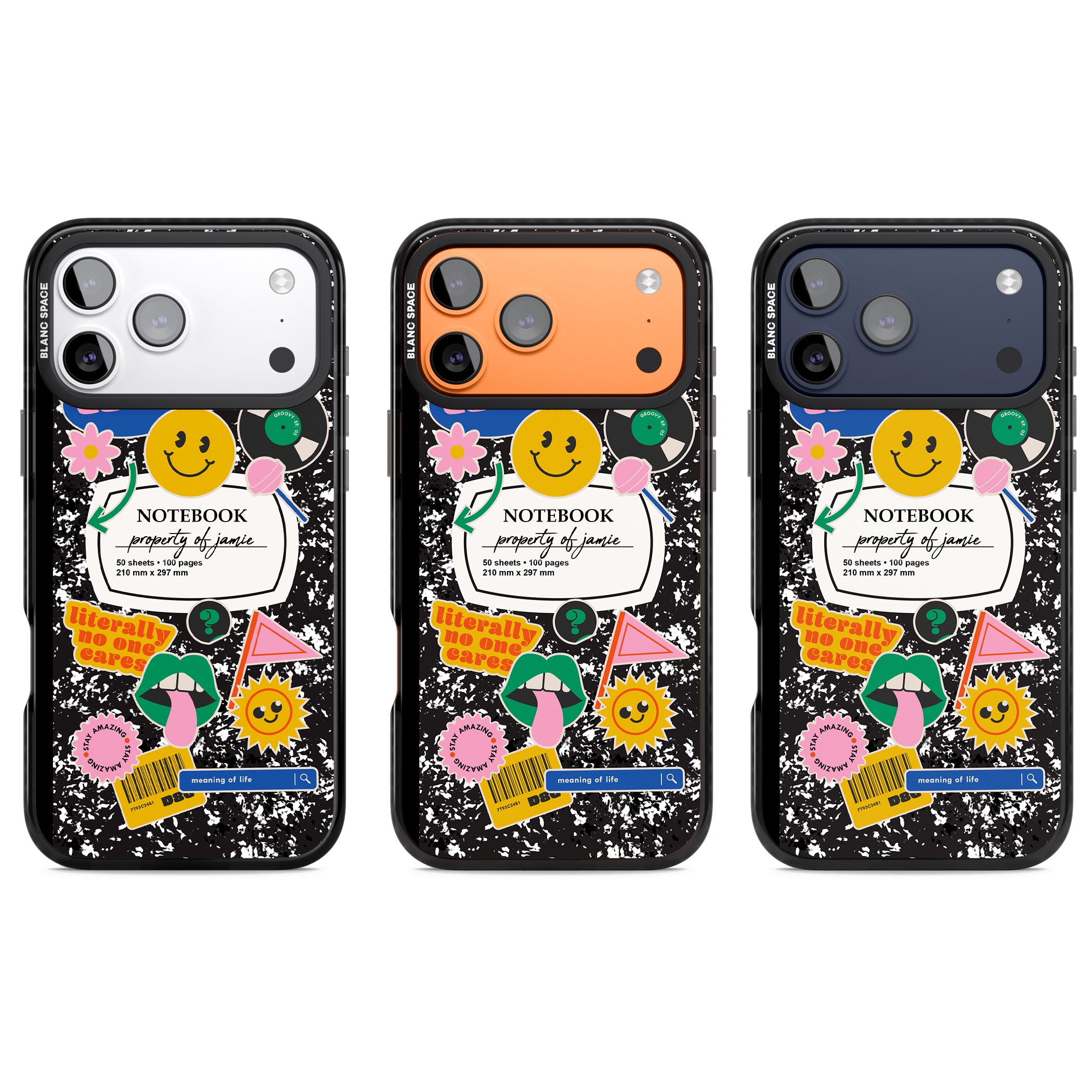 Personalised Quirky Notebook iPhone 17 Pro Impact Pro Black Phone Case APT Impact Protection