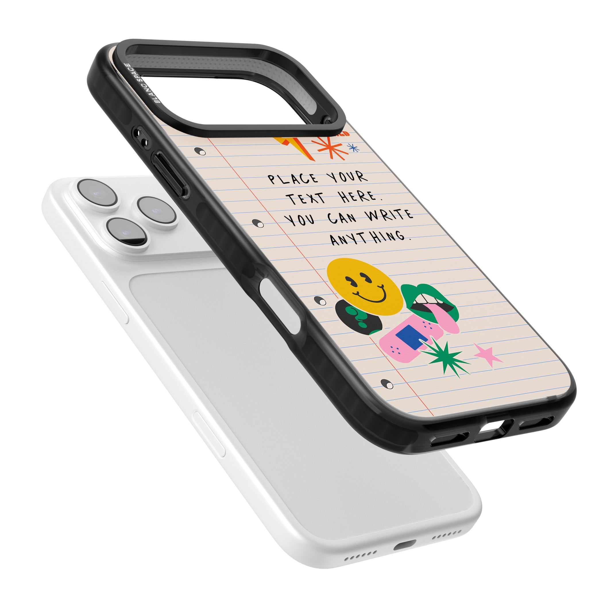 Personalised Retro Rainbow Fun iPhone 17 Pro Max Impact Pro Black Phone Case Colours