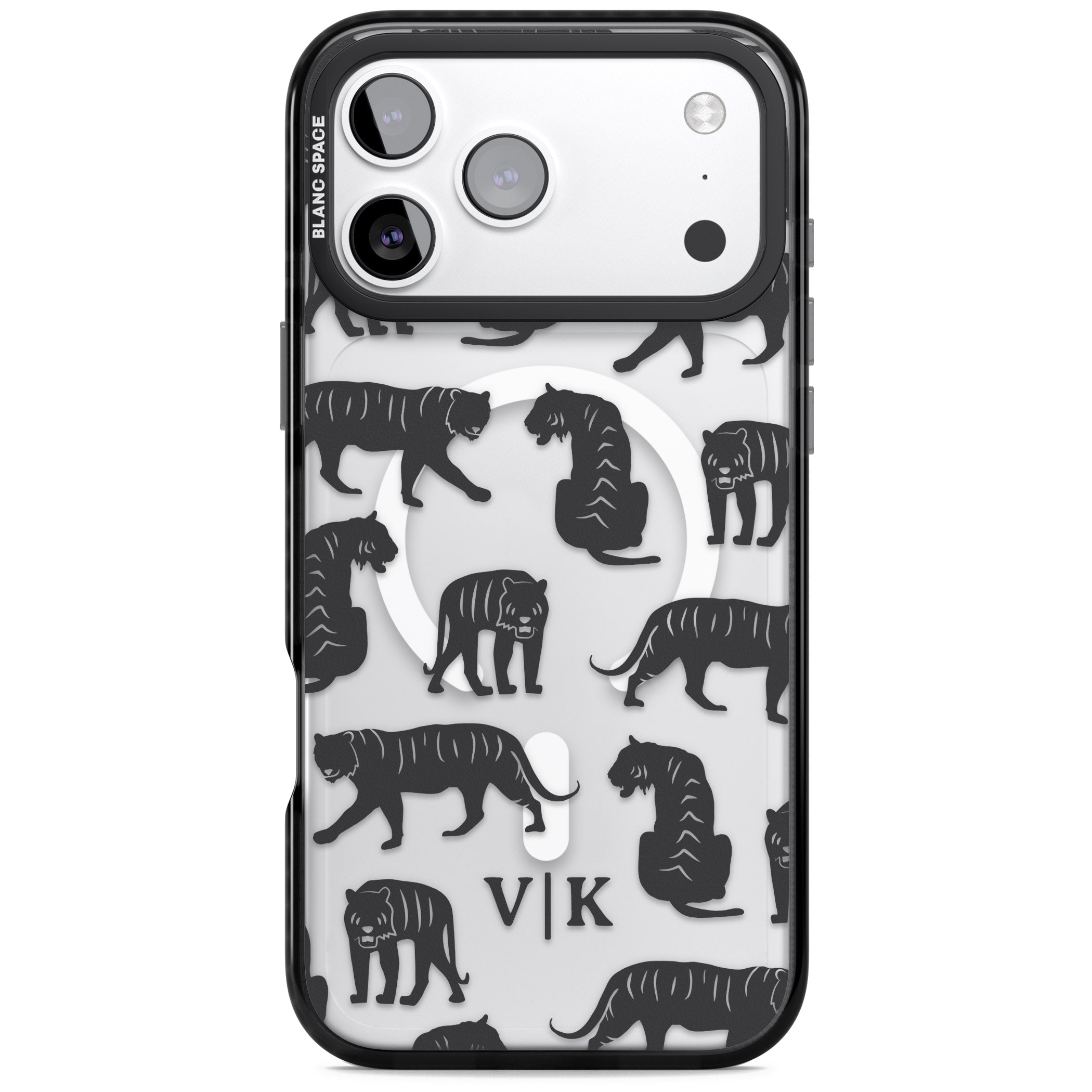 Personalised Tiger Silhouettes iPhone 17 Pro Max Impact Pro Black Phone Case