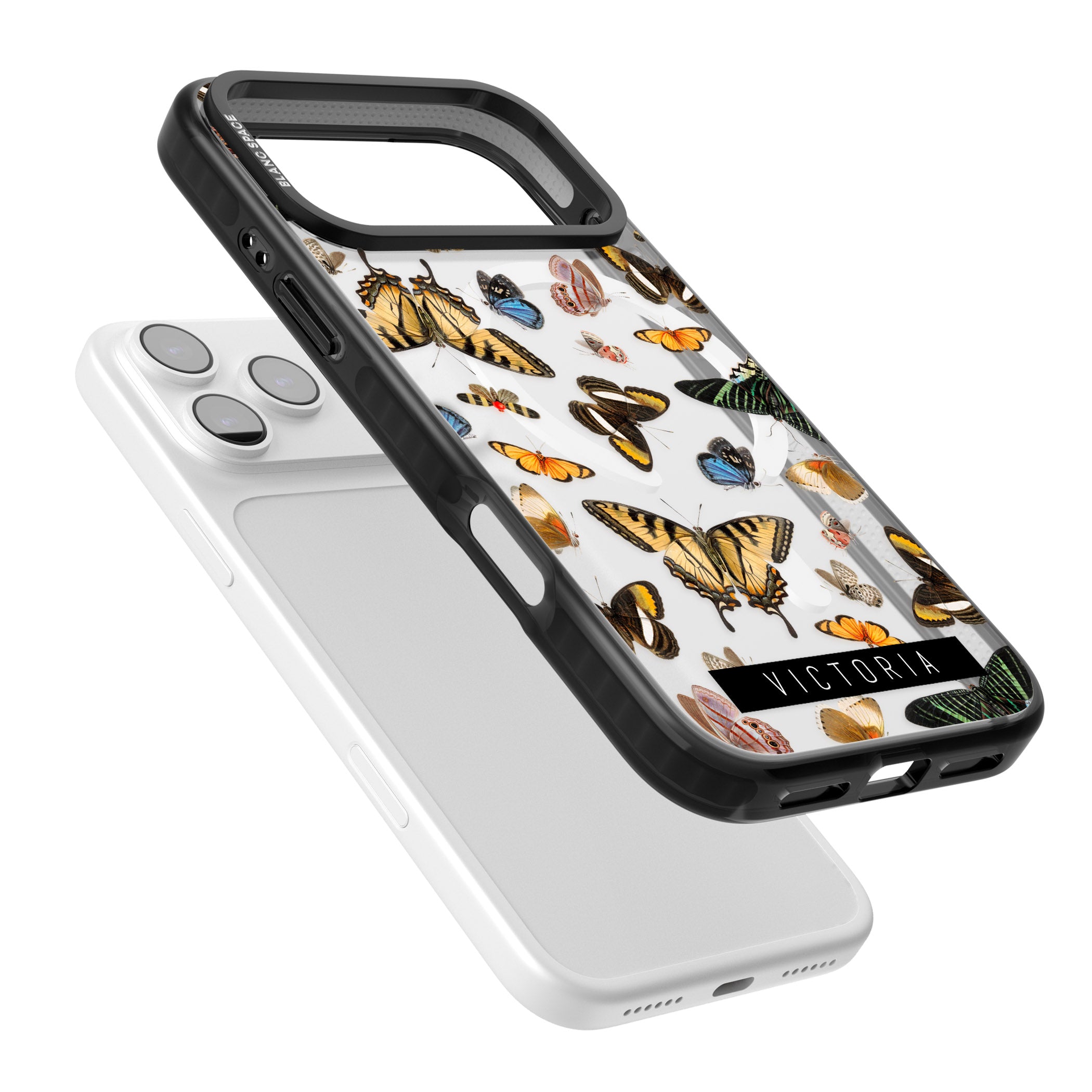 Personalised Butterfly Archive iPhone 17 Pro Max Impact Pro Black Phone Case Colours