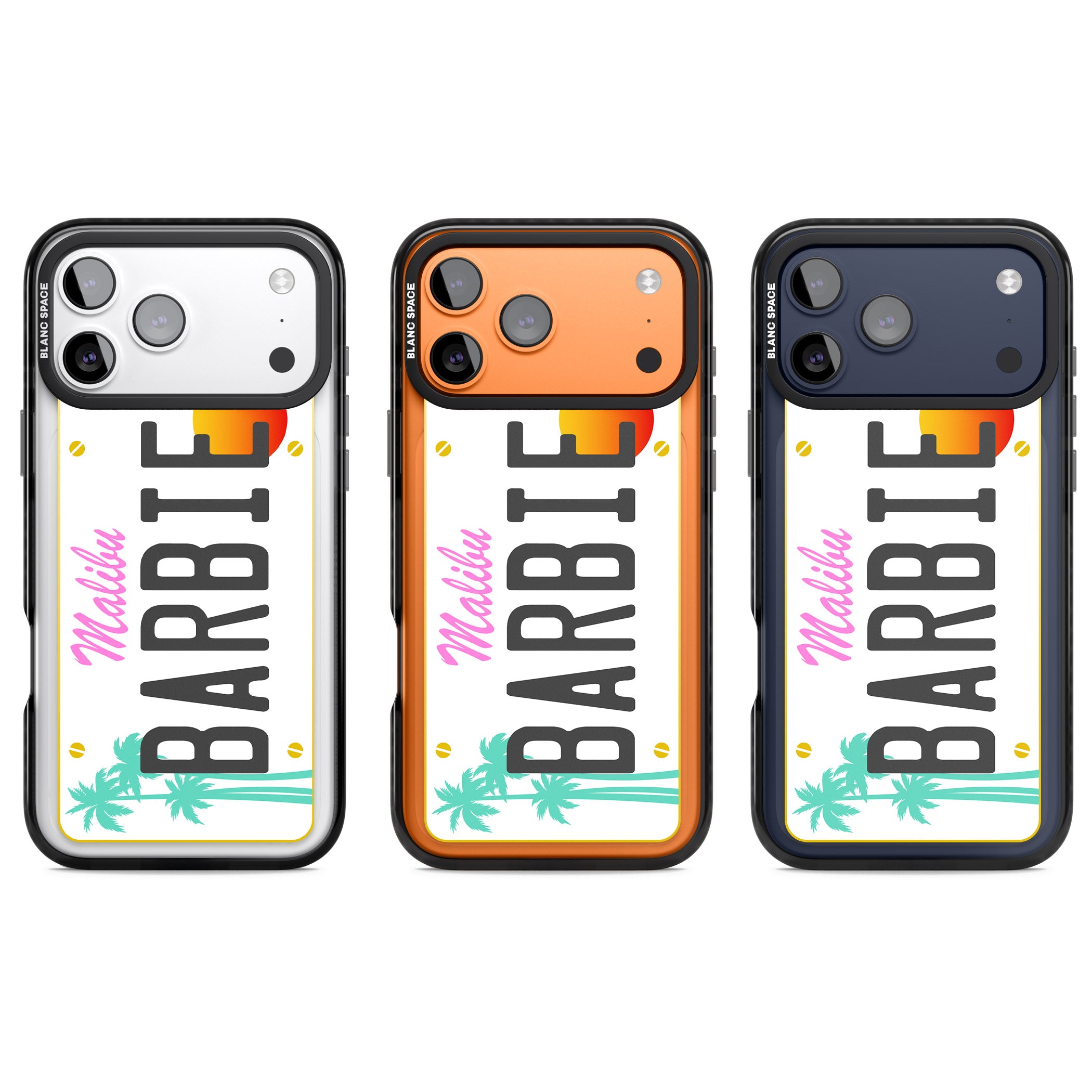 Personalised Malibu License Plate iPhone 17 Pro Impact Pro Black Phone Case APT Impact Protection