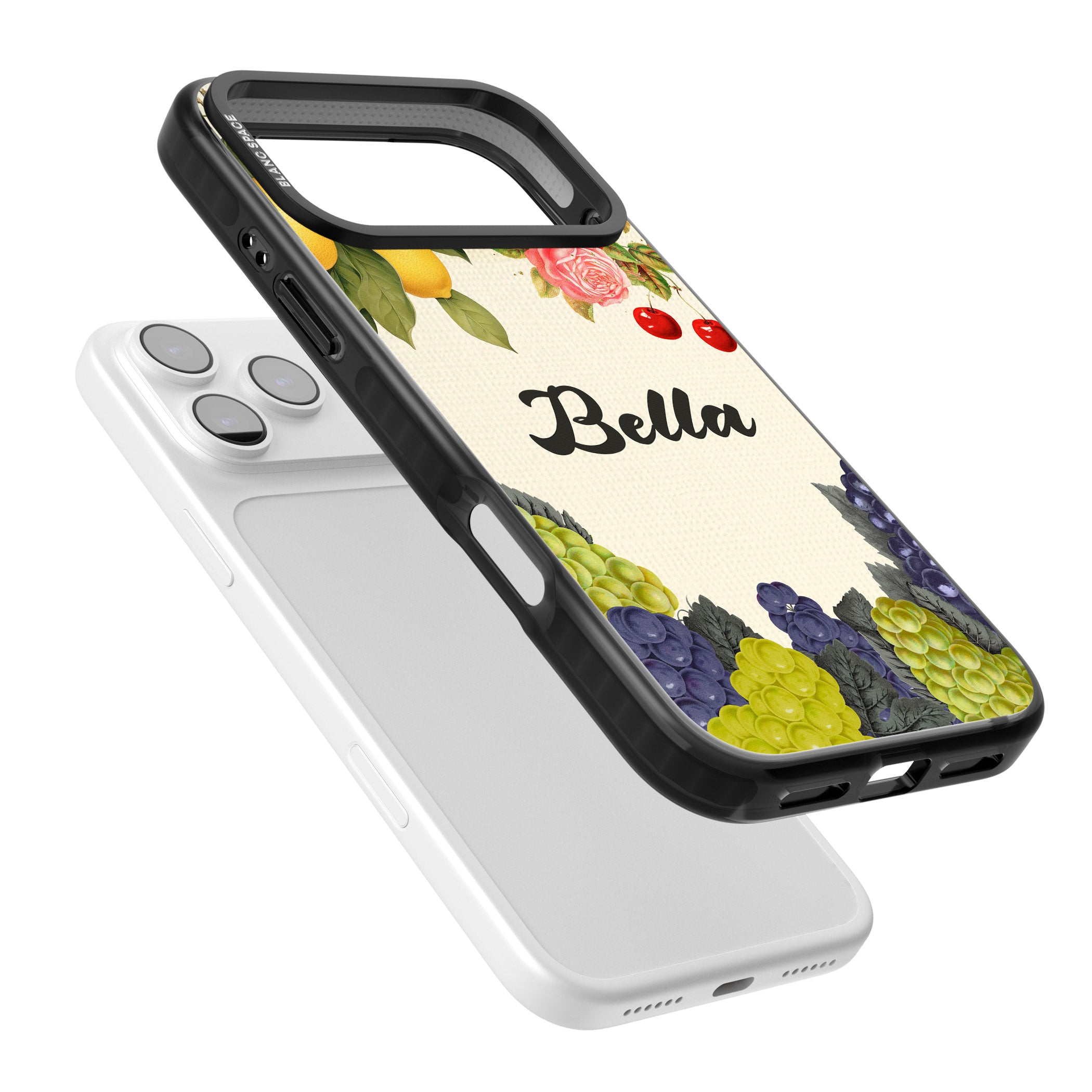 Personalised Vintage Fruits iPhone 17 Pro Impact Pro Black Phone Case Colours