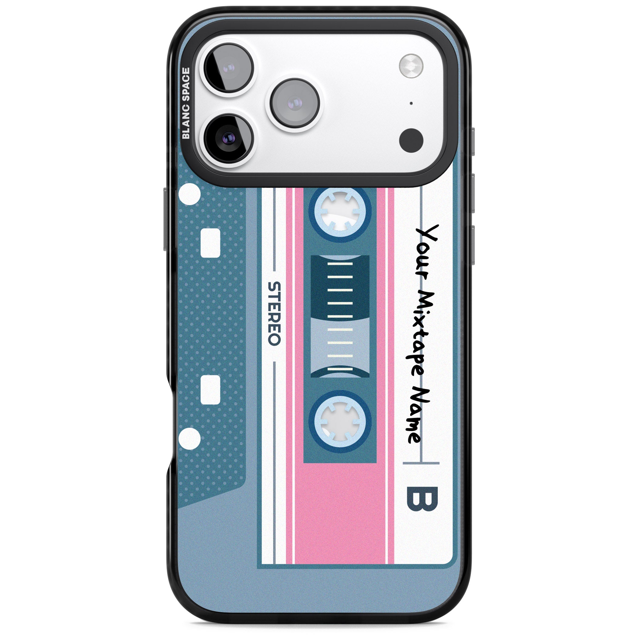 Personalised Retro Cassette Mixtape iPhone 17 Pro Max Impact Pro Black Phone Case