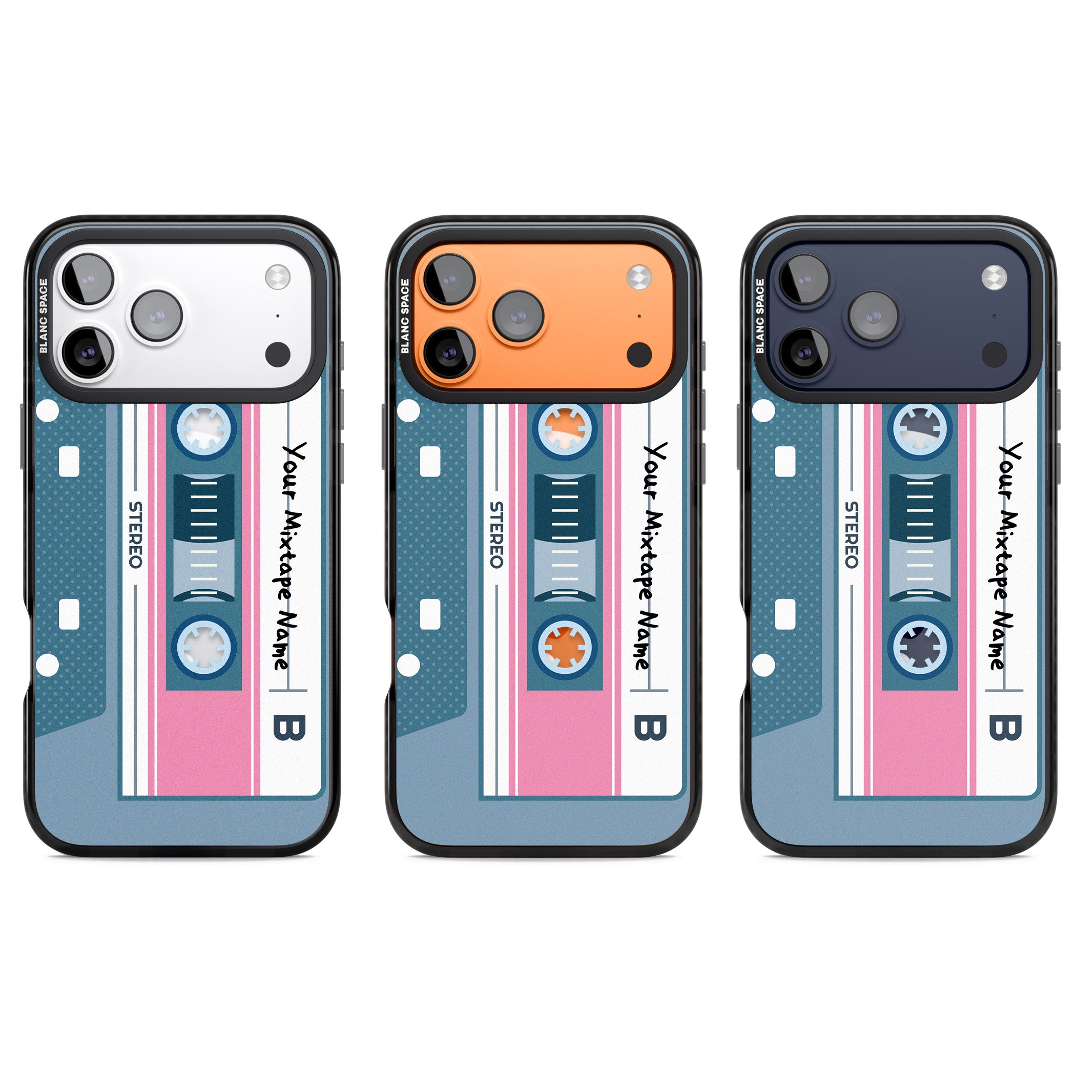 Personalised Retro Cassette Mixtape iPhone 17 Pro Impact Pro Black Phone Case APT Impact Protection