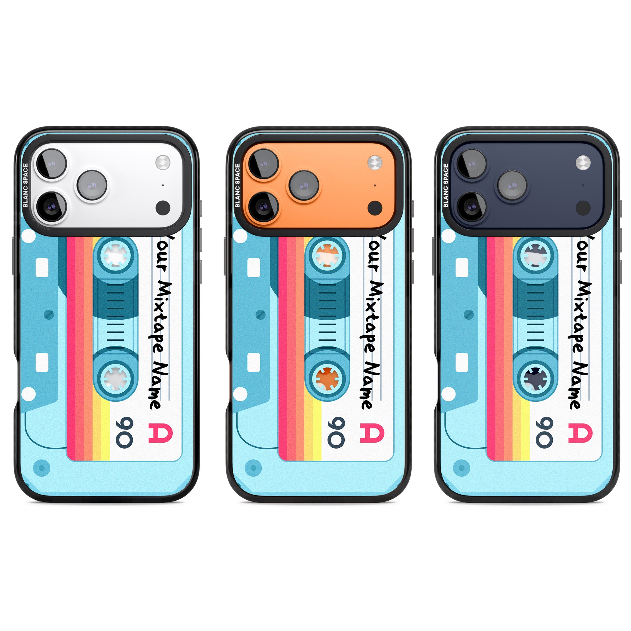 Personalised Retro Mixtape Sporty iPhone 17 Pro Impact Pro Black Phone Case APT Impact Protection