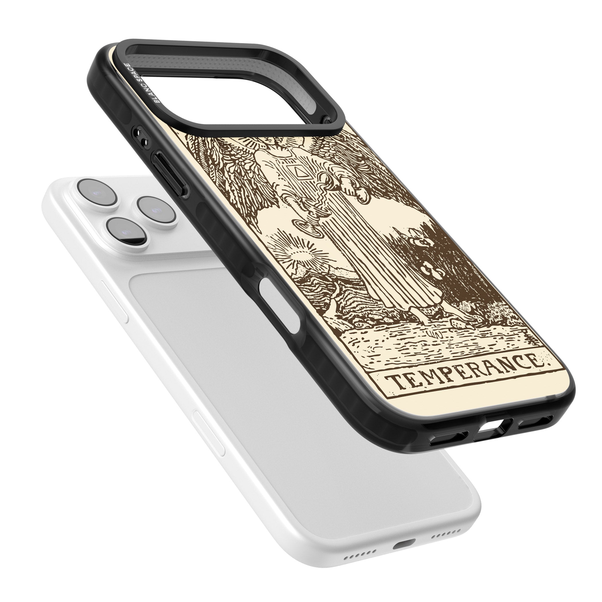Personalised Temperance Tarot Card (Cream) iPhone 17 Pro Max Impact Pro Black Phone Case Colours