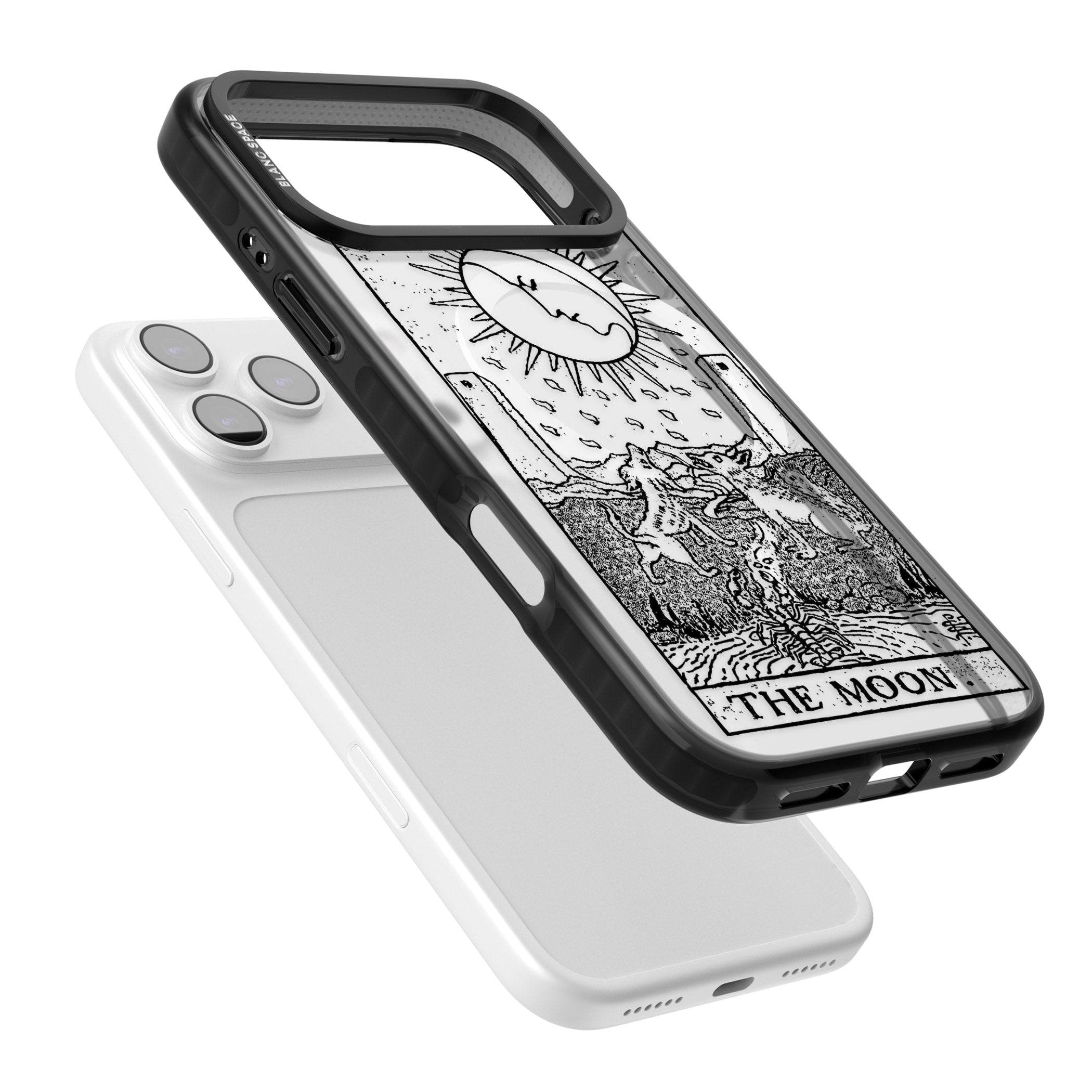 Personalised The Moon Tarot Card (Clear) iPhone 17 Pro Max Impact Pro Black Phone Case Colours