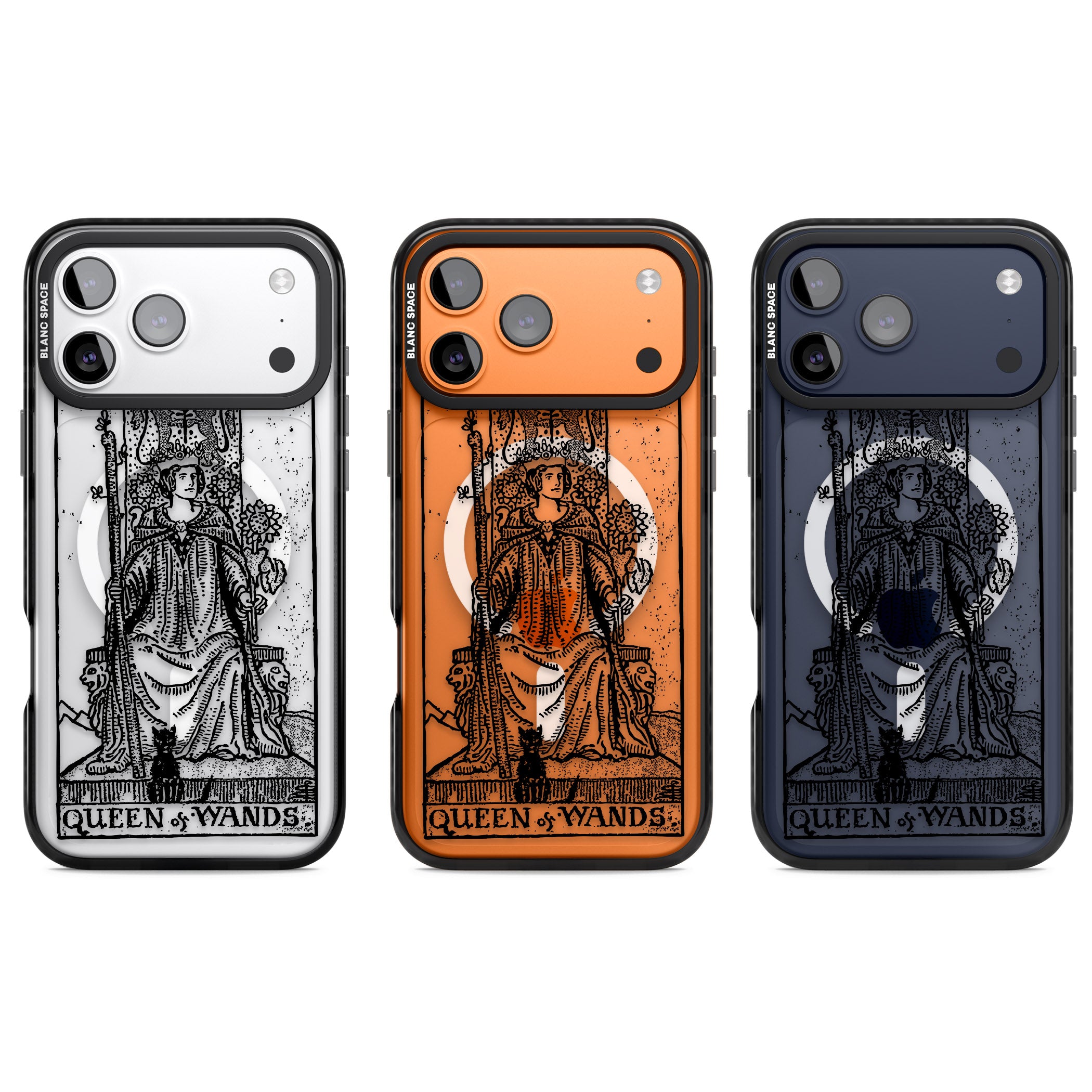 Personalised Queen Of Wands Tarot Card (Clear) iPhone 17 Pro Impact Pro Black Phone Case APT Impact Protection