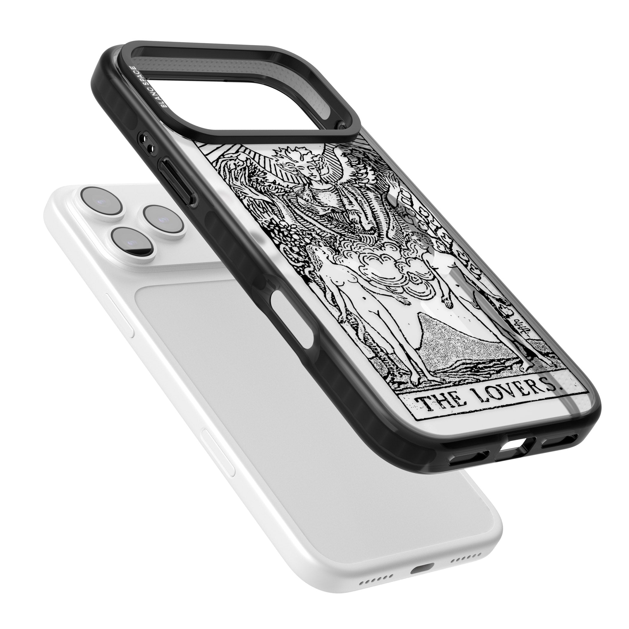 Personalised The Lovers Tarot Card (Clear) iPhone 17 Pro Impact Pro Black Phone Case Colours