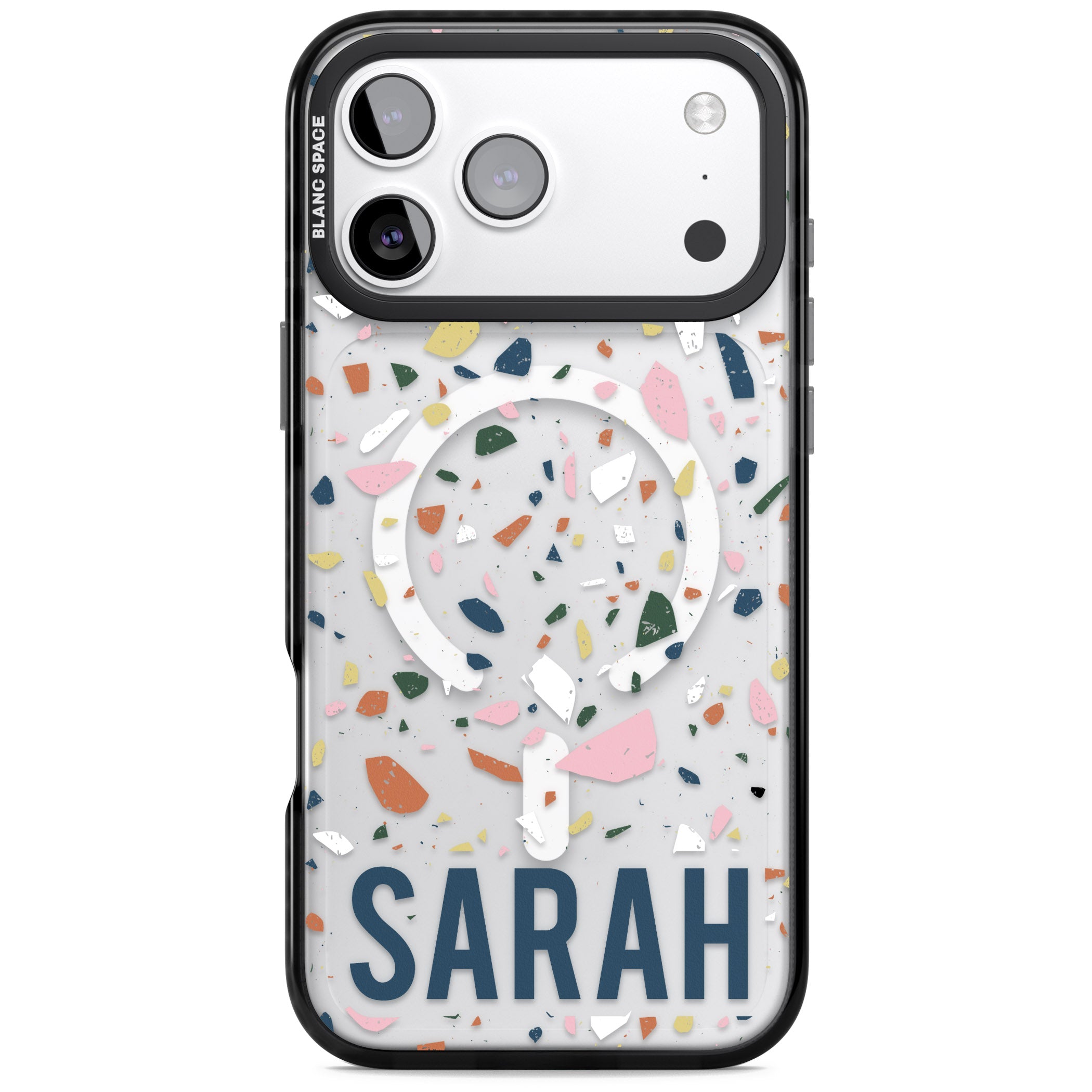 Personalised Terrazzo iPhone 17 Pro Max Impact Pro Black Phone Case