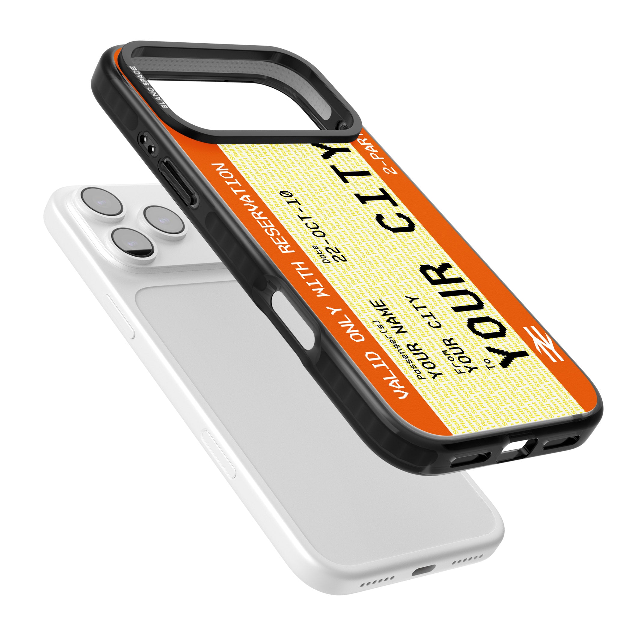 Personalised Create Your Own Train Ticket iPhone 17 Pro Max Impact Pro Black Phone Case Colours