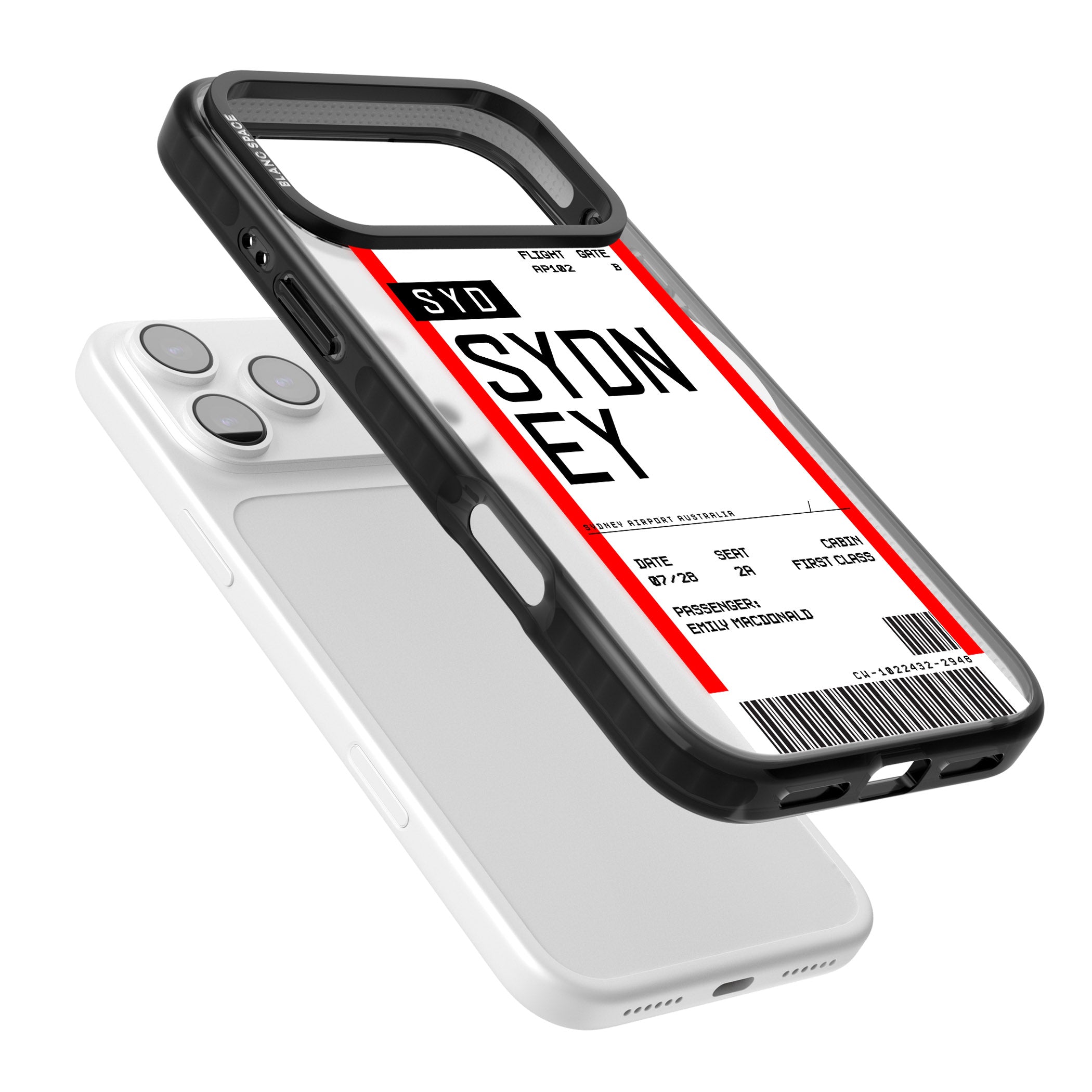 Personalised Sydney Boarding Pass iPhone 17 Pro Max Impact Pro Black Phone Case Colours