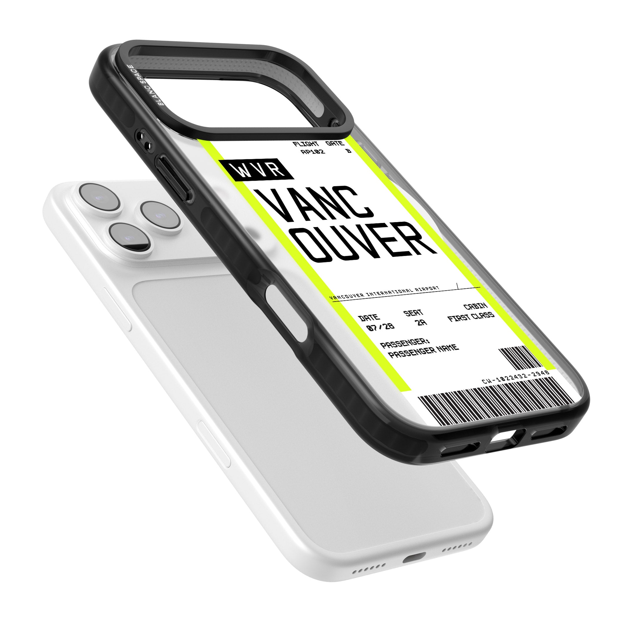 Personalised Vancouver Boarding Pass iPhone 17 Pro Max Impact Pro Black Phone Case Colours