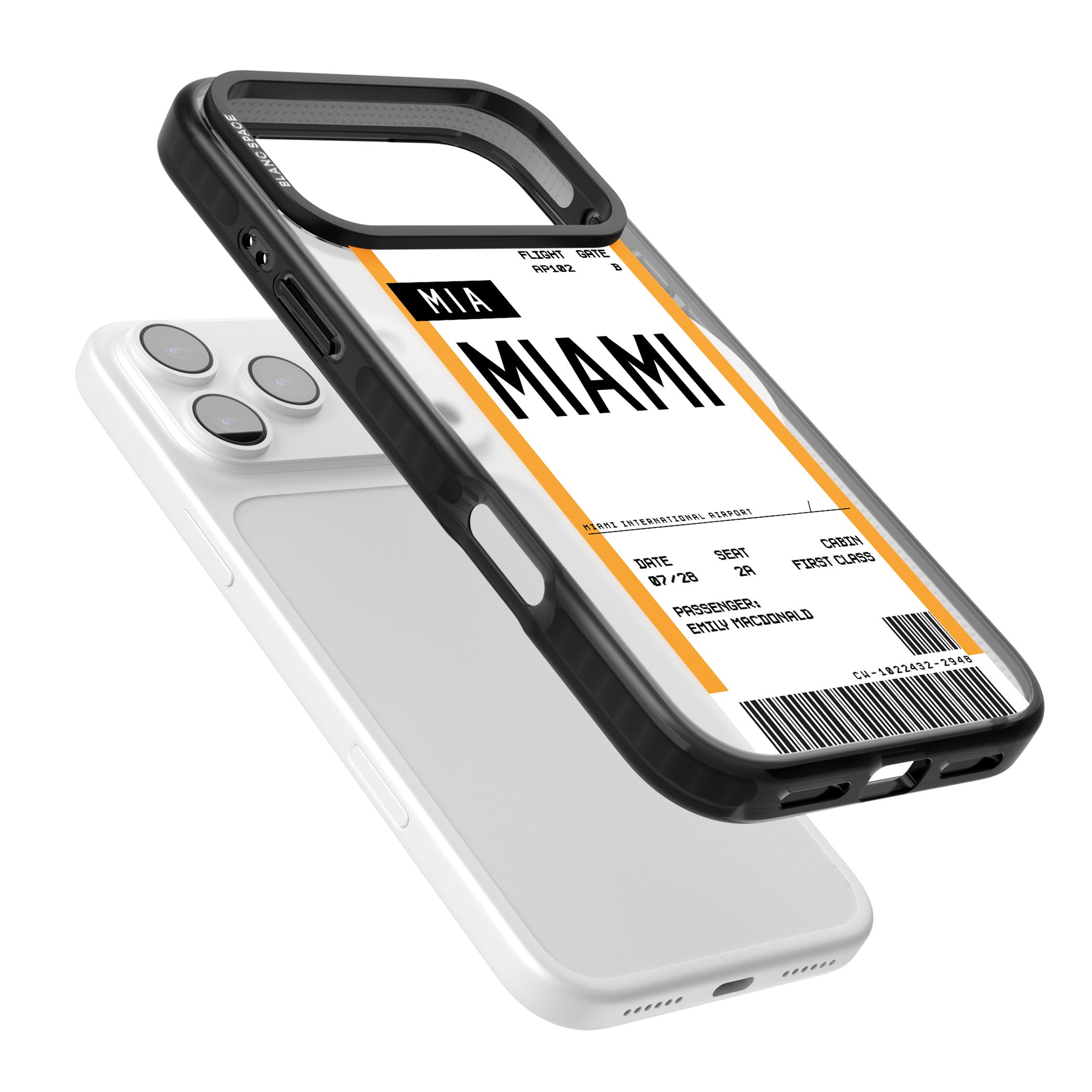 Personalised Miami Boarding Pass iPhone 17 Pro Max Impact Pro Black Phone Case Colours
