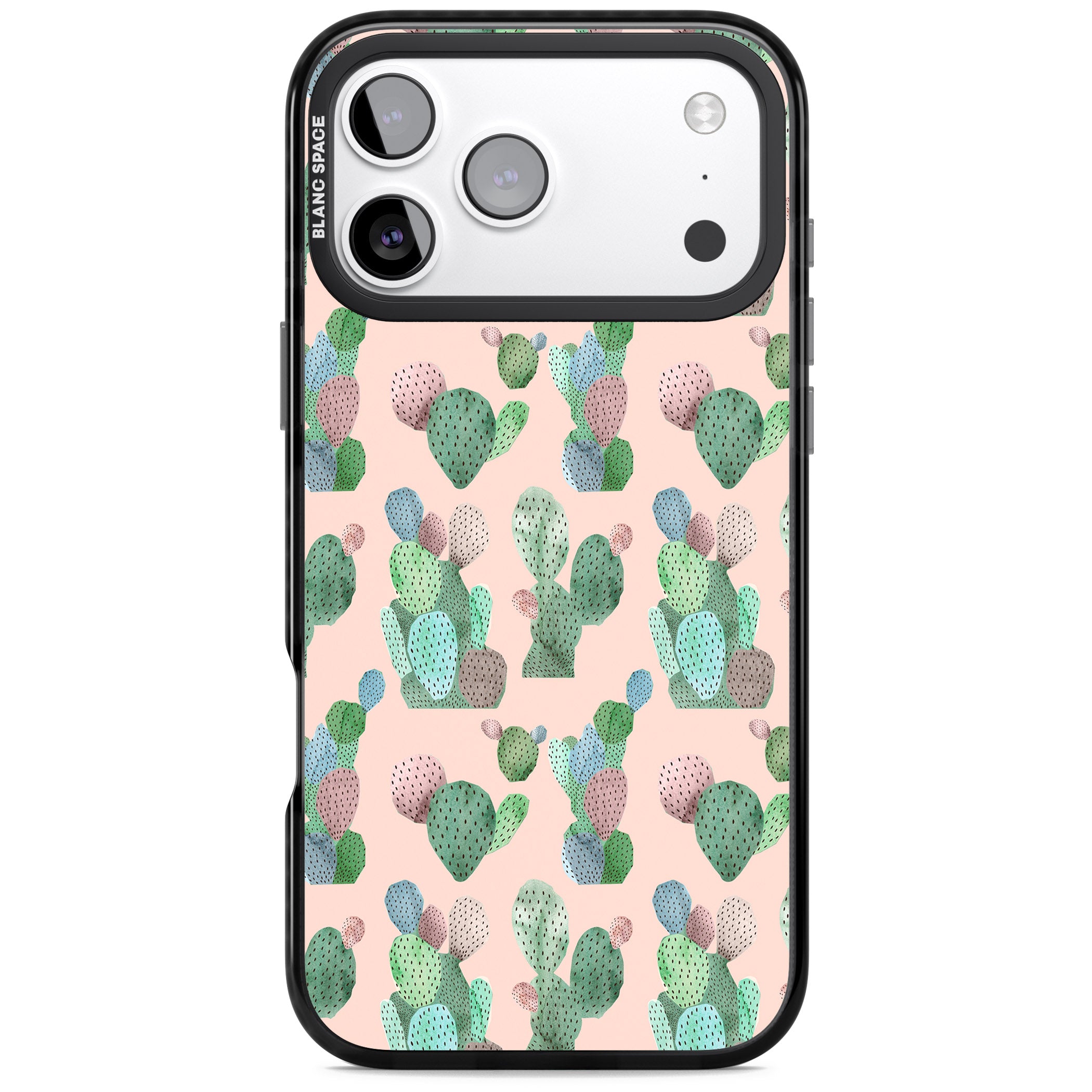 Pink Cactus iPhone 17 Pro Impact Pro Black Phone Case