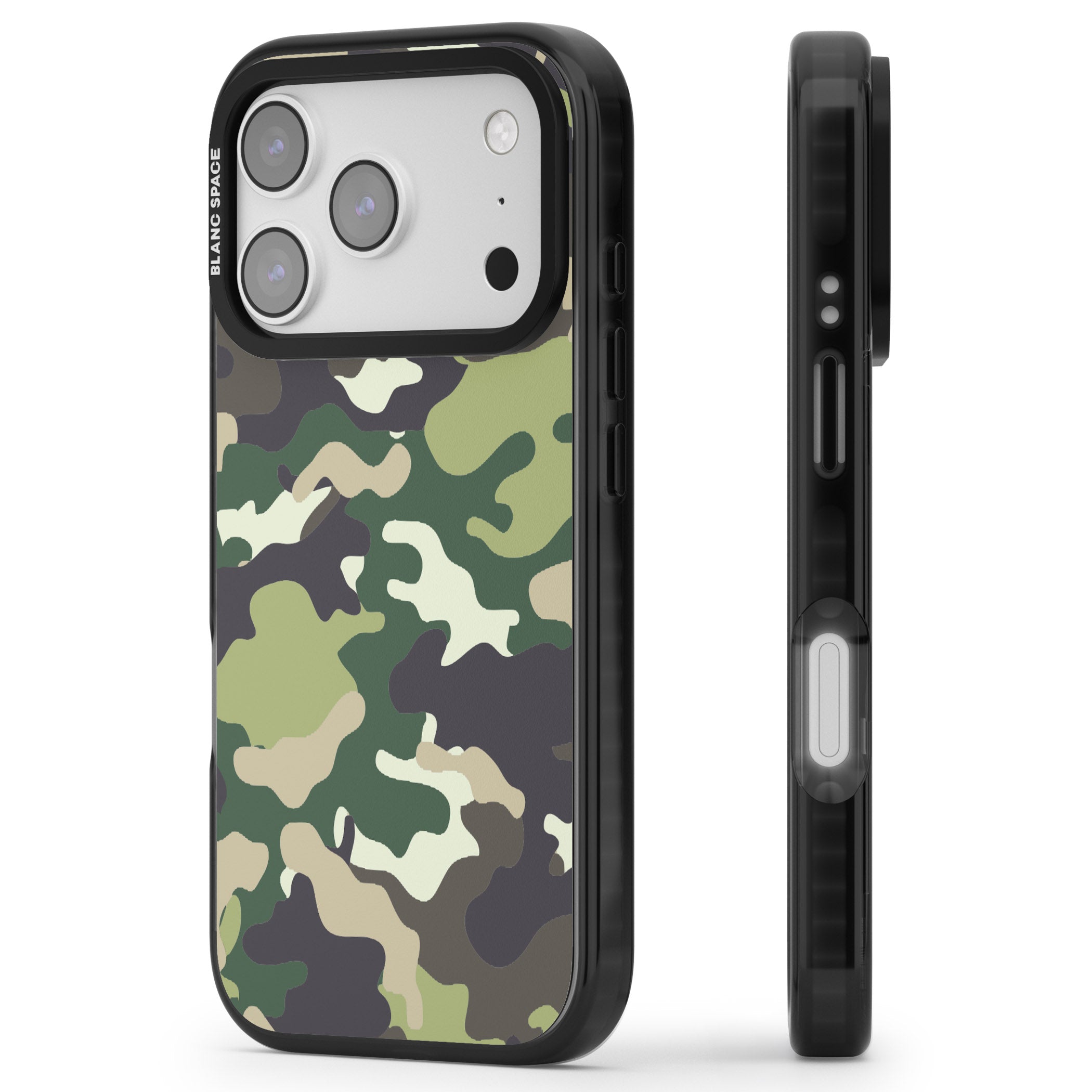 Green Camo iPhone 17 Pro Max Impact Pro Black Phone Case Side Profile