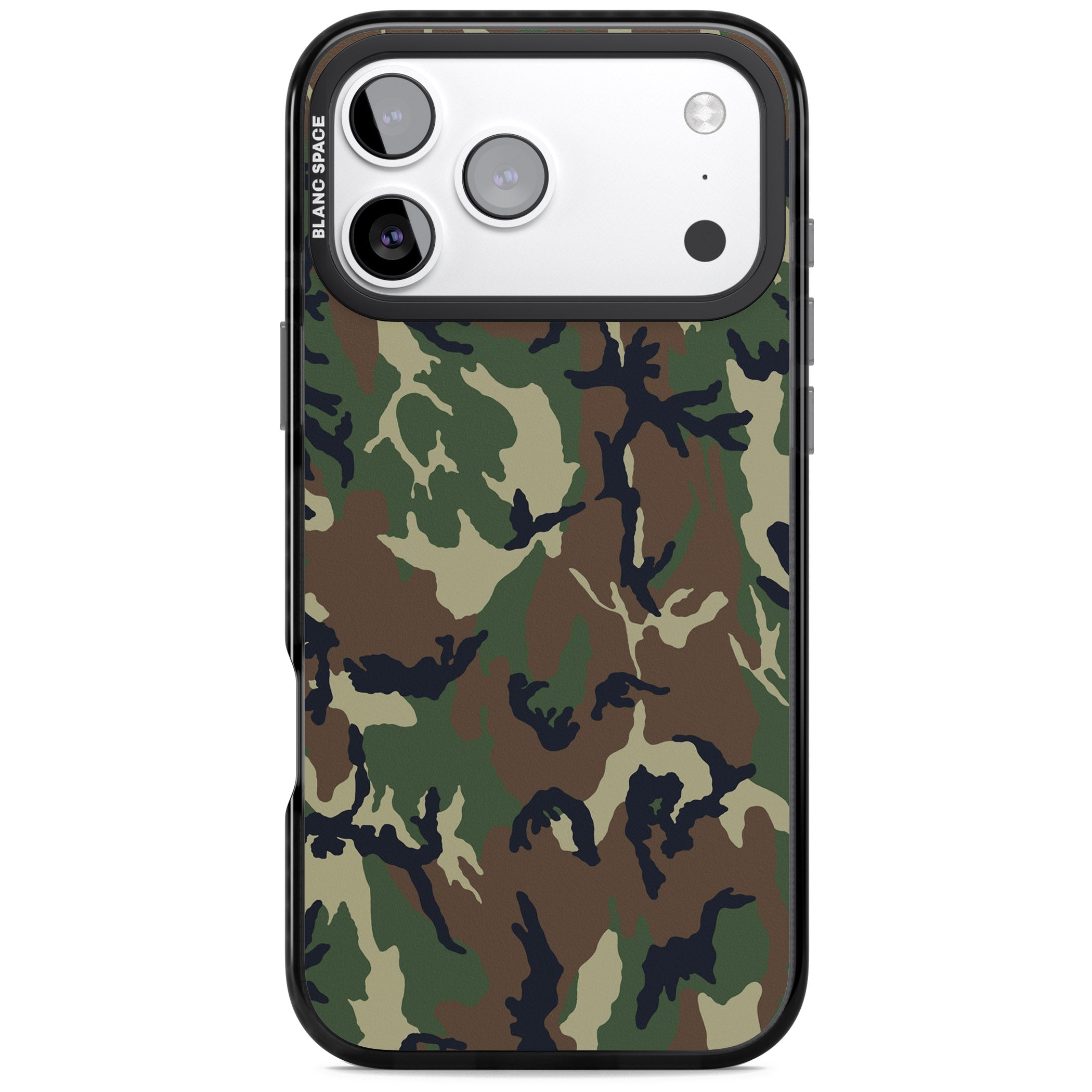Forest Green Camo iPhone 17 Pro Impact Pro Black Phone Case