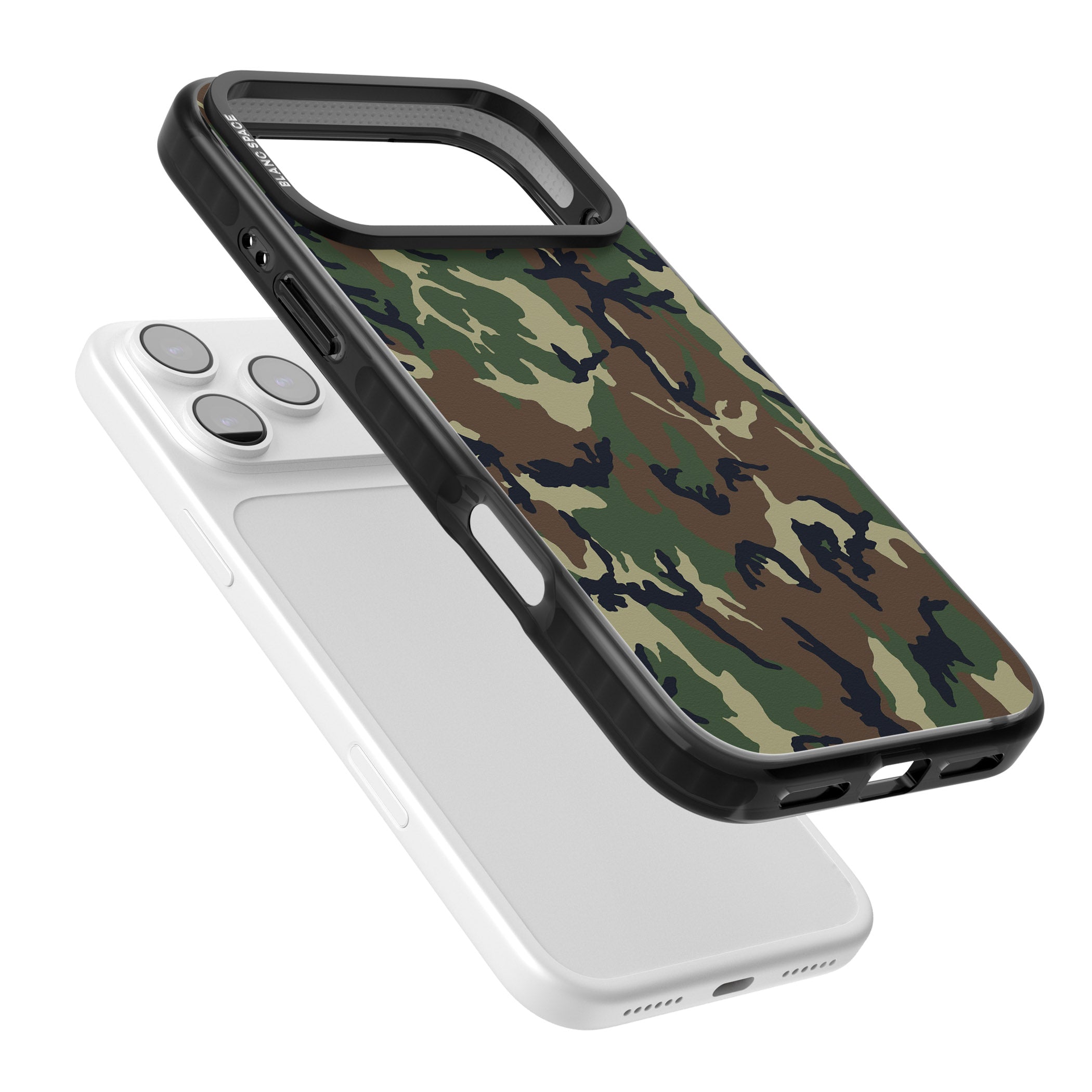 Forest Green Camo iPhone 17 Pro Impact Pro Black Phone Case Colours