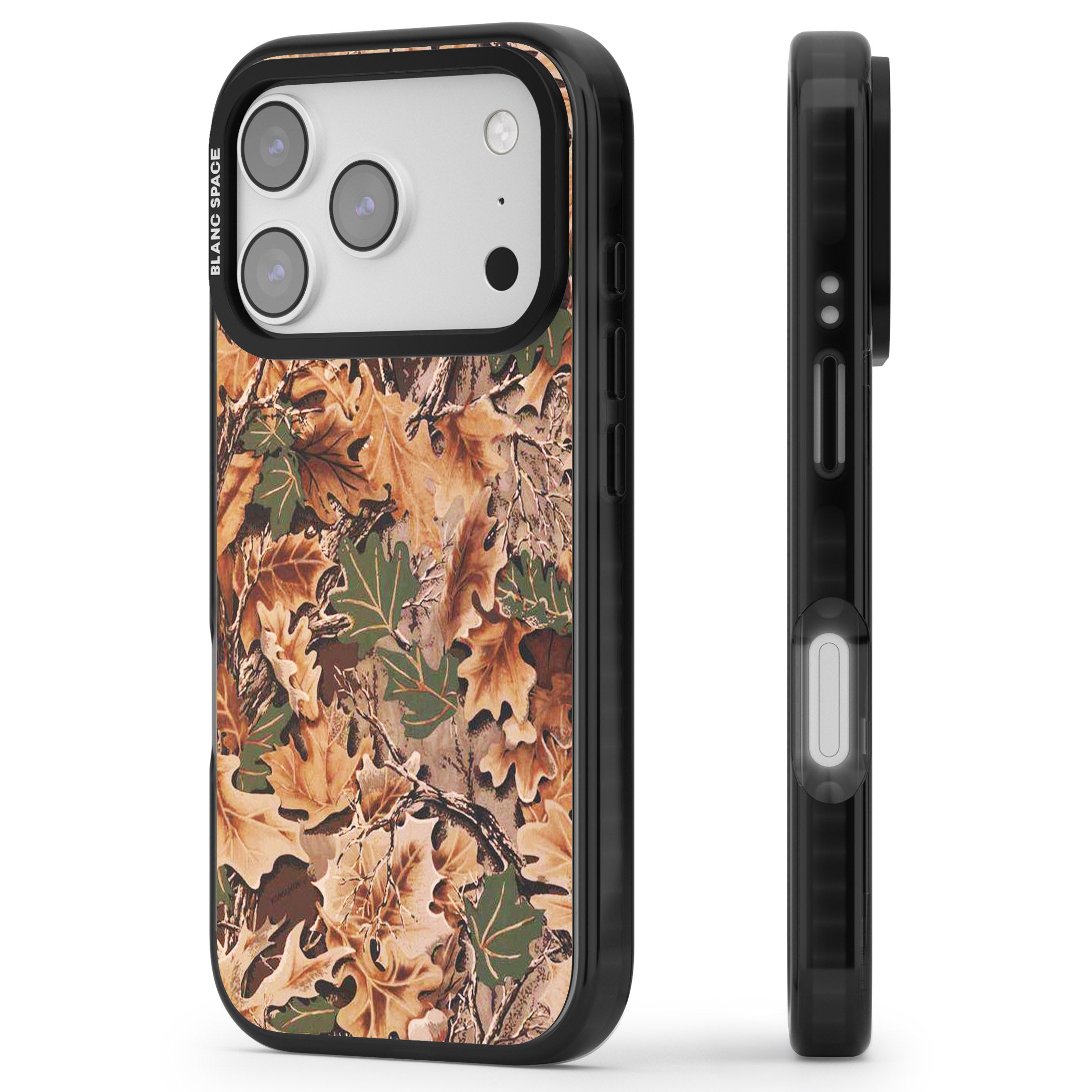 Realtree Camo iPhone 17 Pro Max Impact Pro Black Phone Case Side Profile