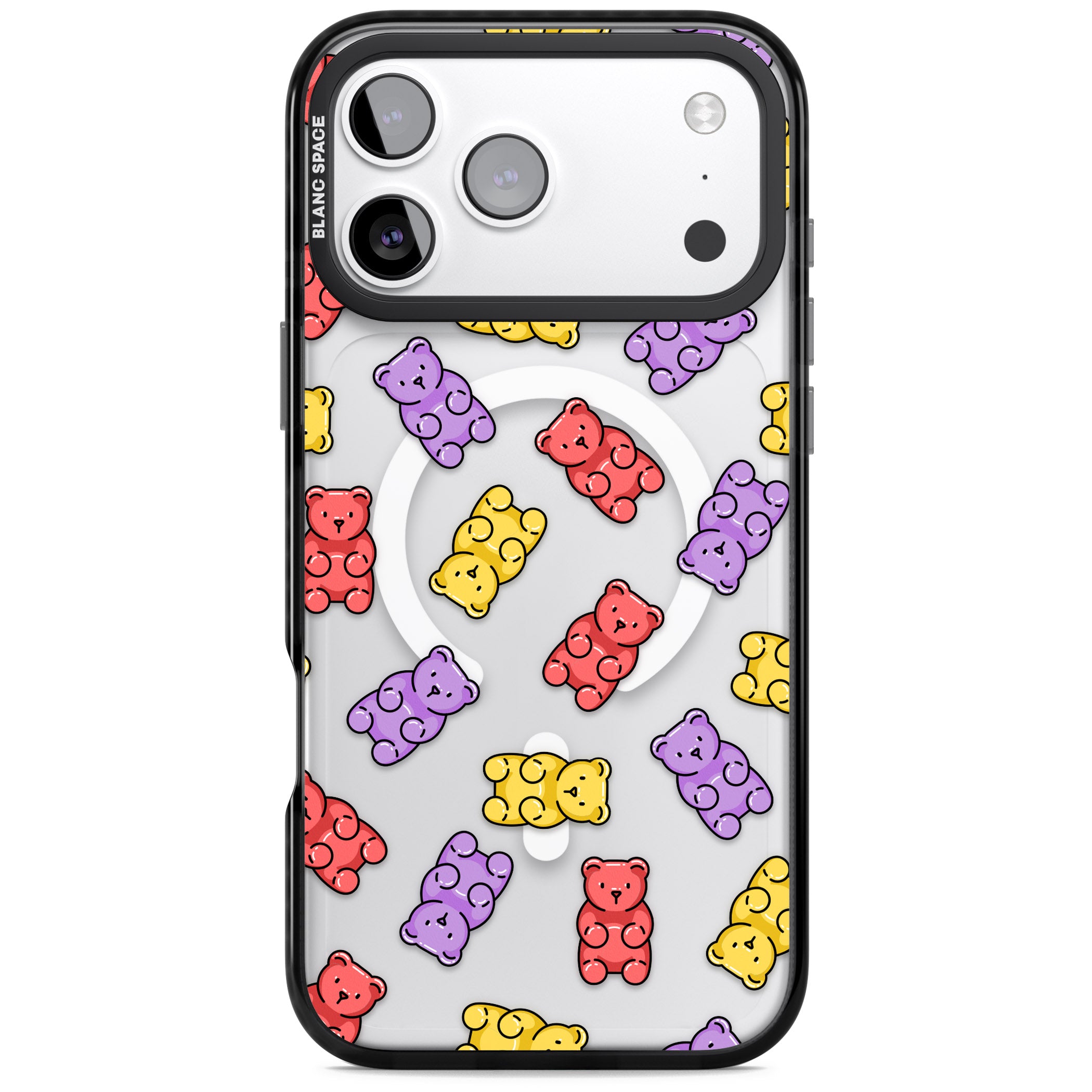 Gummy Bear Pattern iPhone 17 Pro Impact Pro Black Phone Case