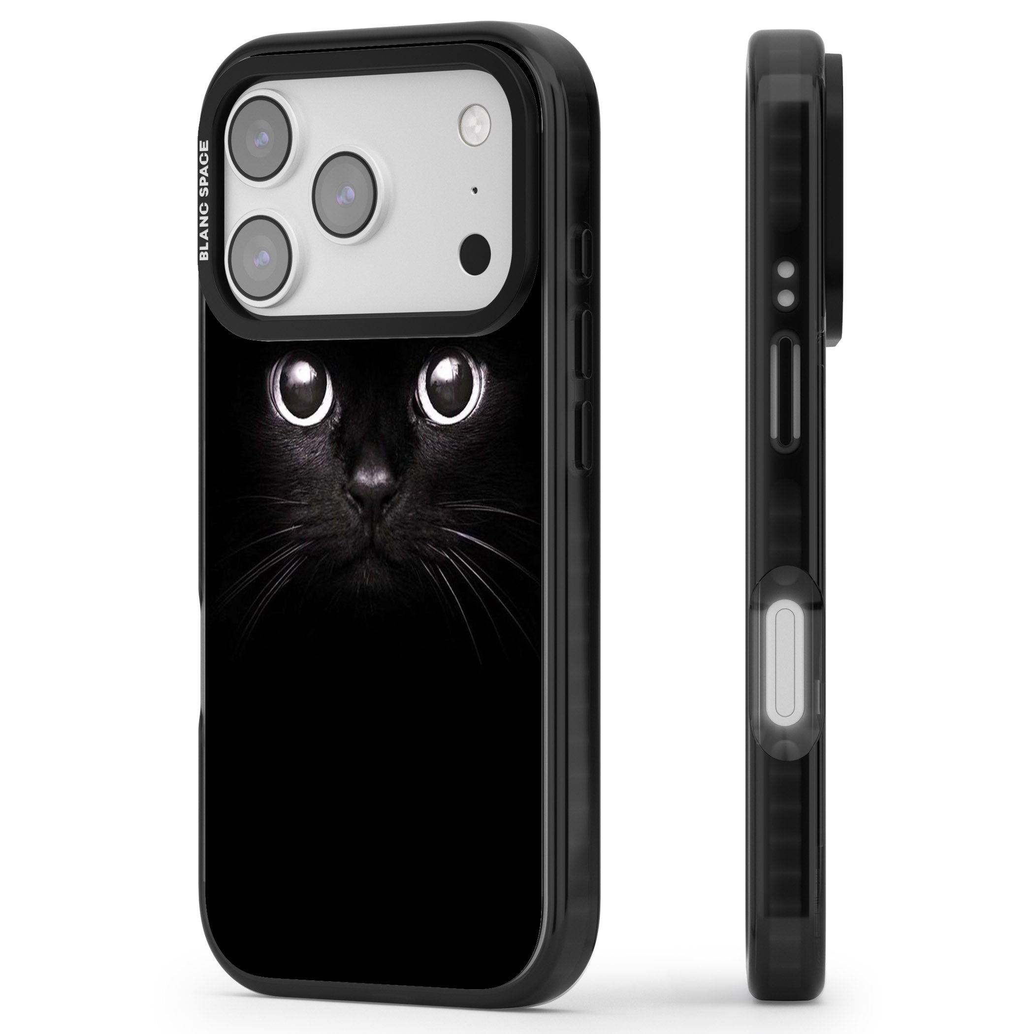 Black Cat iPhone 17 Pro Max Impact Pro Black Phone Case Side Profile