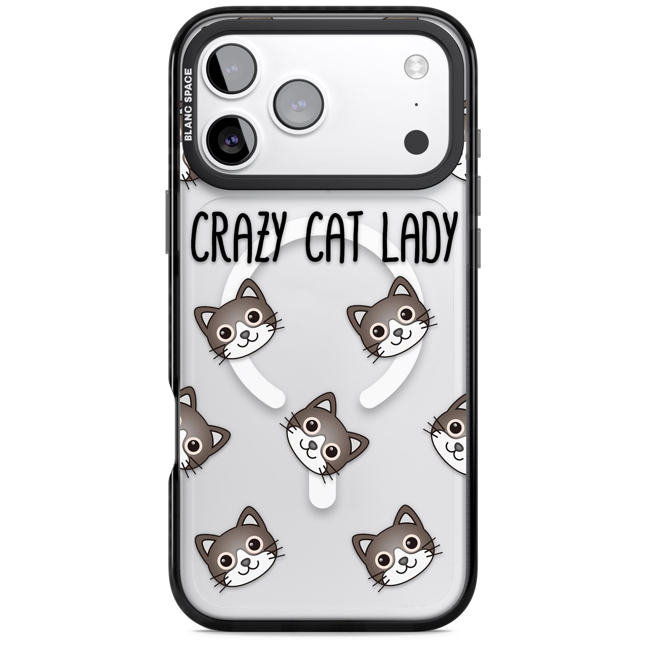 Crazy Cat Lady iPhone 17 Pro Impact Pro Black Phone Case
