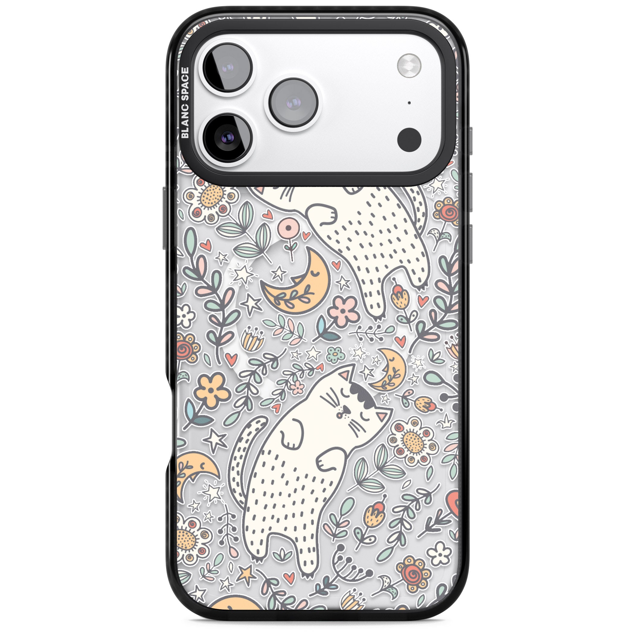Sleeping Cat Pattern iPhone 17 Pro Max Impact Pro Black Phone Case