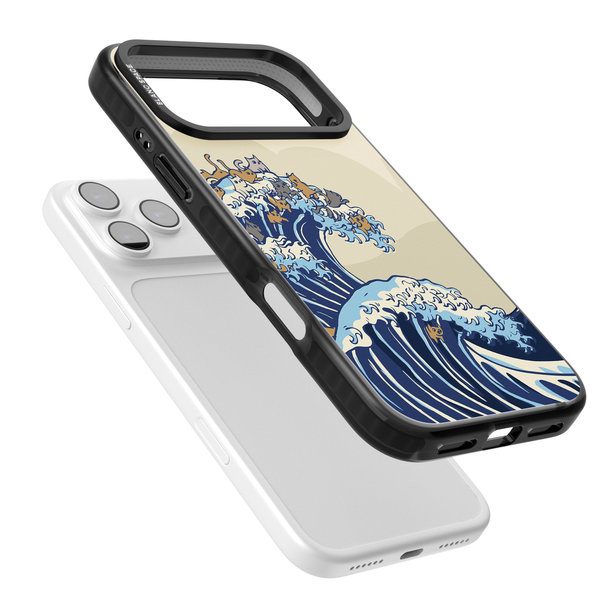 The Great Cat Wave iPhone 17 Pro Max Impact Pro Black Phone Case Colours